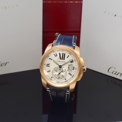 Image CARTIER Herrenarmbanduhr Serie Calibre De Cartier in RG 750/000 Referenz W7100009 / 3300, ...