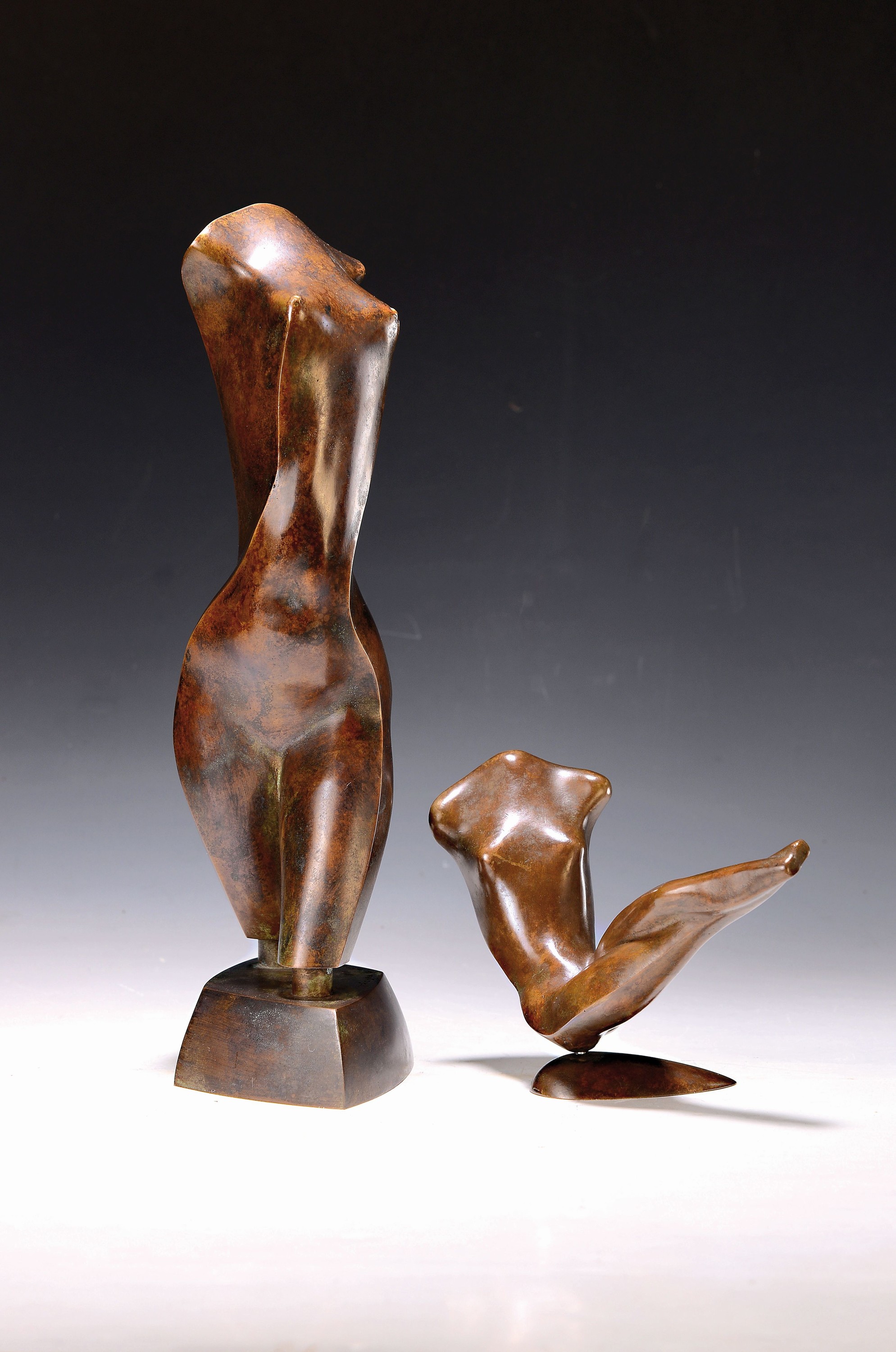 Detail k: Jürgen Ebert, geb. 1964, Studium AK München bei Prof. Koch, ansässig Bad Griesbach, hier: zwei Bronzeskulpturen, Wachausschmelzverfahren,1. ...