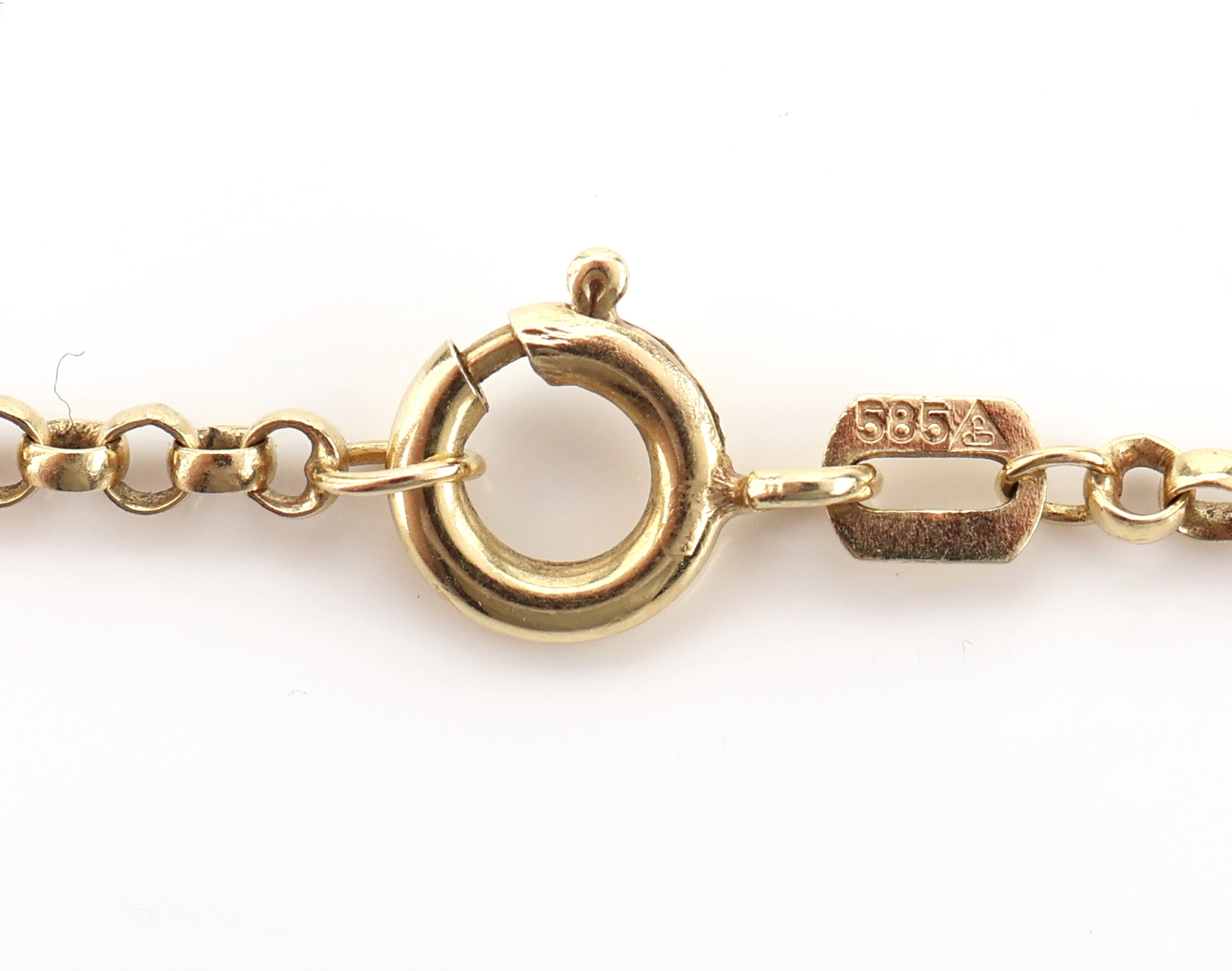 Detail d: 14 kt Gold Brillant-Clipanhänger, GG 585/000, herzf., 17 Brillanten zus. ca. 0.25 ct Weiß/p, an Kette, GG 585/000, L. ca. 44.5 cm, ...