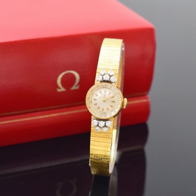 Image OMEGA 18k yellow gold diamond set ladies wristwatch, Switzerland around 1961, manual ...