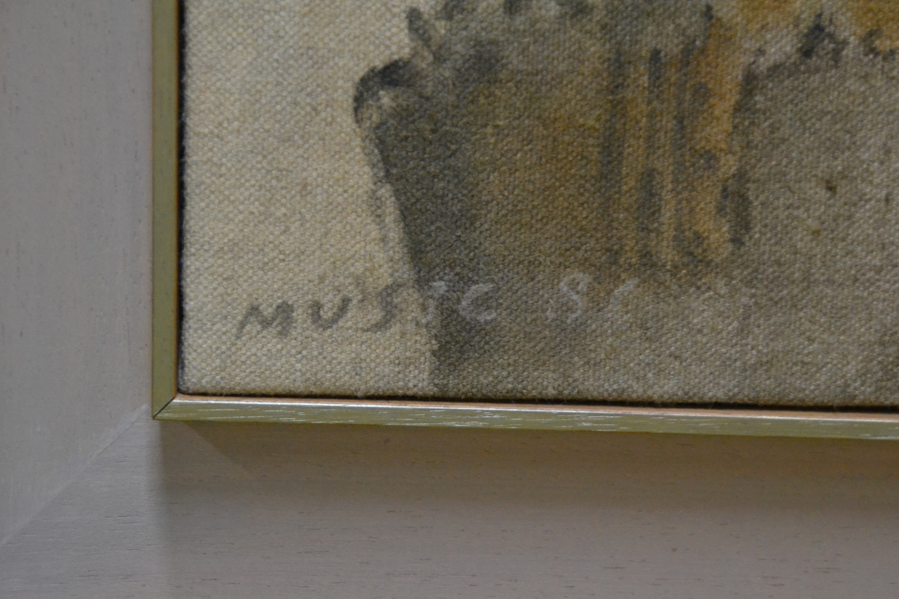 Detail b: Antonio Zuran Music, 1909 Bukovica/Österreich -Ungarn-2005 Venedig, "Nave alle zattere", 1981, links unten signiert und datiert, verso ...