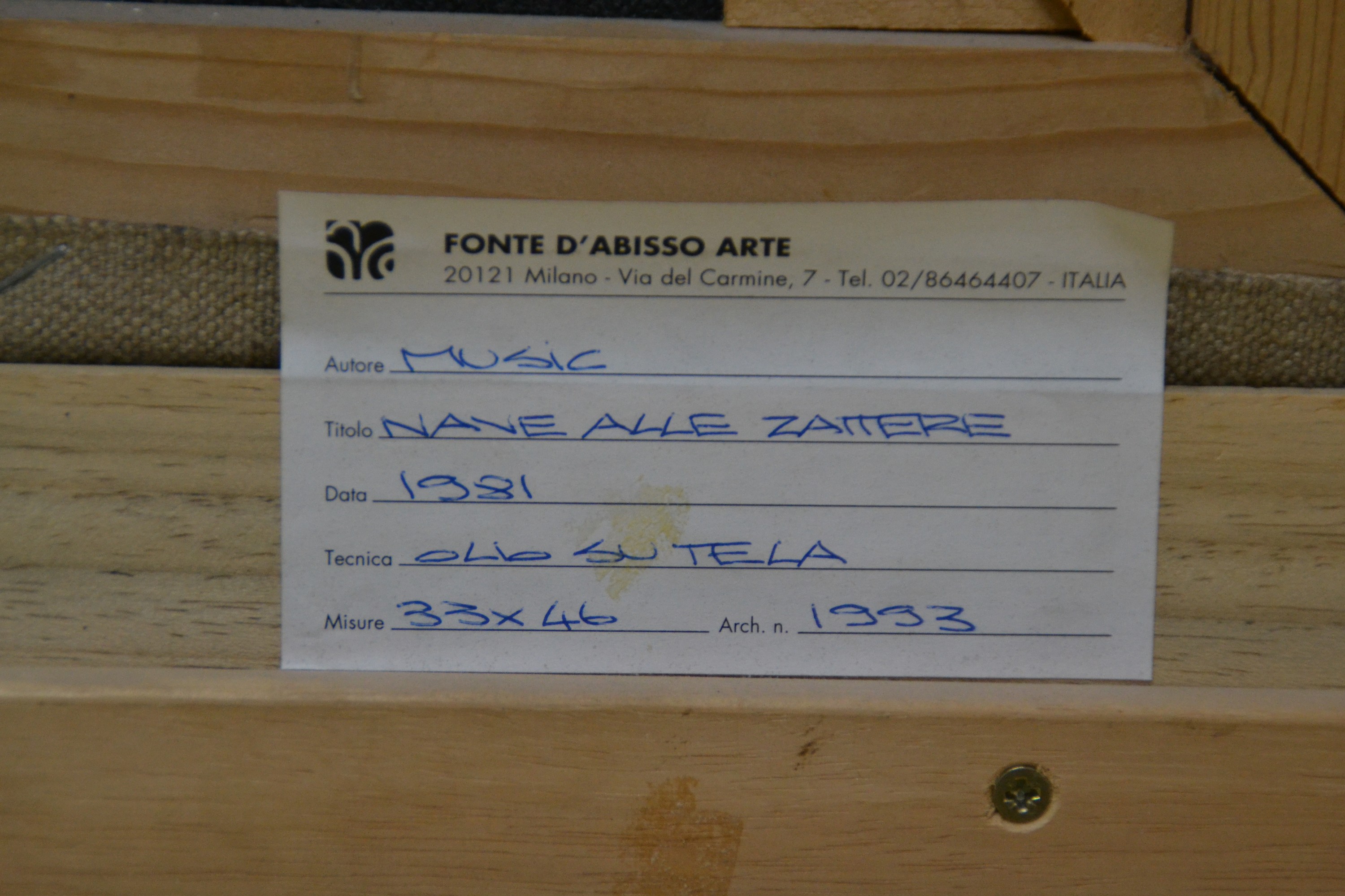 Detail d: Antonio Zuran Music, 1909 Bukovica/Österreich -Ungarn-2005 Venedig, "Nave alle zattere", 1981, links unten signiert und datiert, verso ...