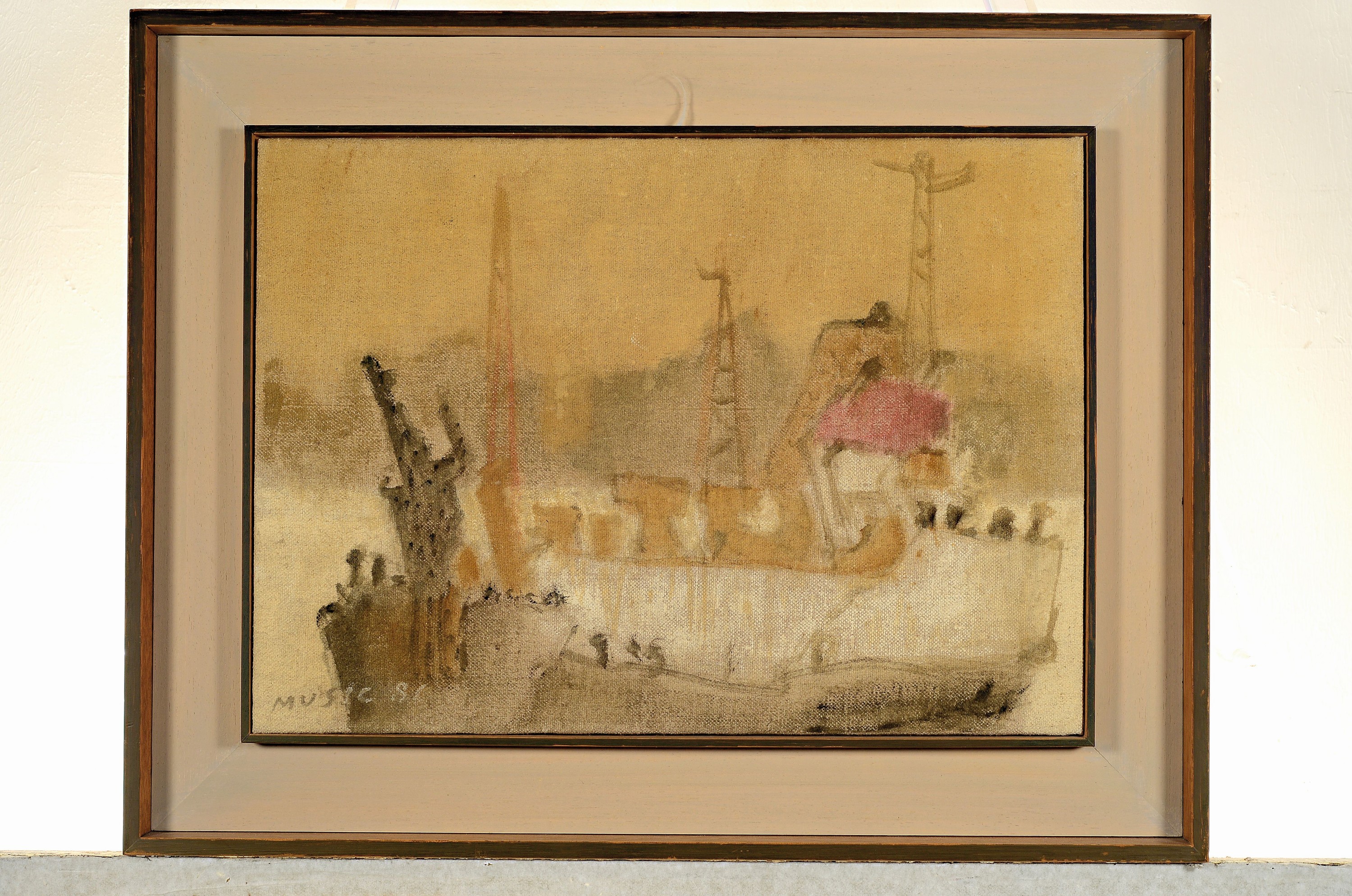 Detail k: Antonio Zuran Music, 1909 Bukovica/Österreich -Ungarn-2005 Venedig, "Nave alle zattere", 1981, links unten signiert und datiert, verso ...