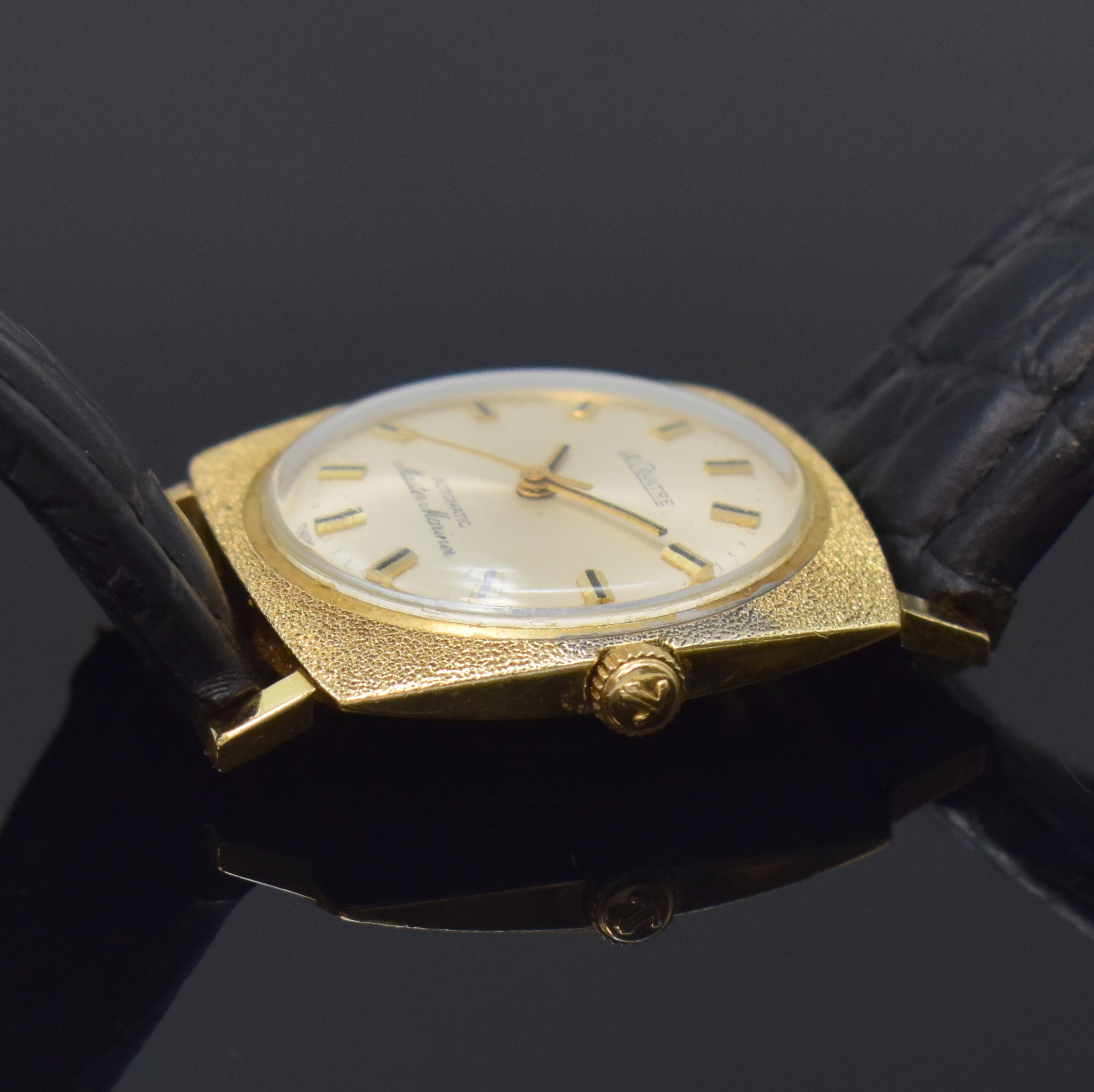 Detail b: LeCOULTRE Master Mariner 14k vergoldete Damenarmbanduhr, Schweiz/USA um 1960, Automatik, kissenförmiges Monocoque Geh., orig. Krone, silb. ...