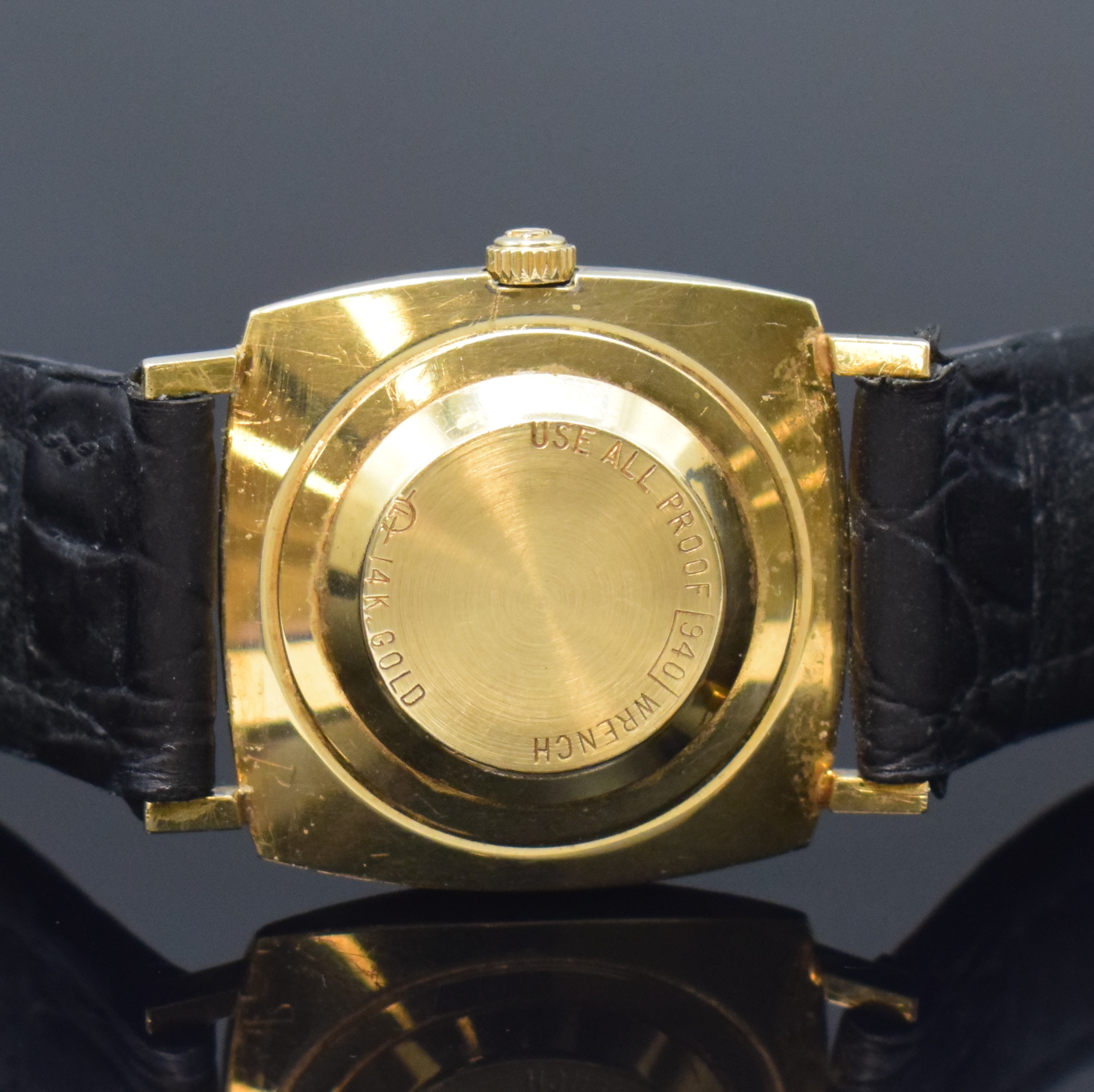 Detail c: LeCOULTRE Master Mariner 14k vergoldete Damenarmbanduhr, Schweiz/USA um 1960, Automatik, kissenförmiges Monocoque Geh., orig. Krone, silb. ...