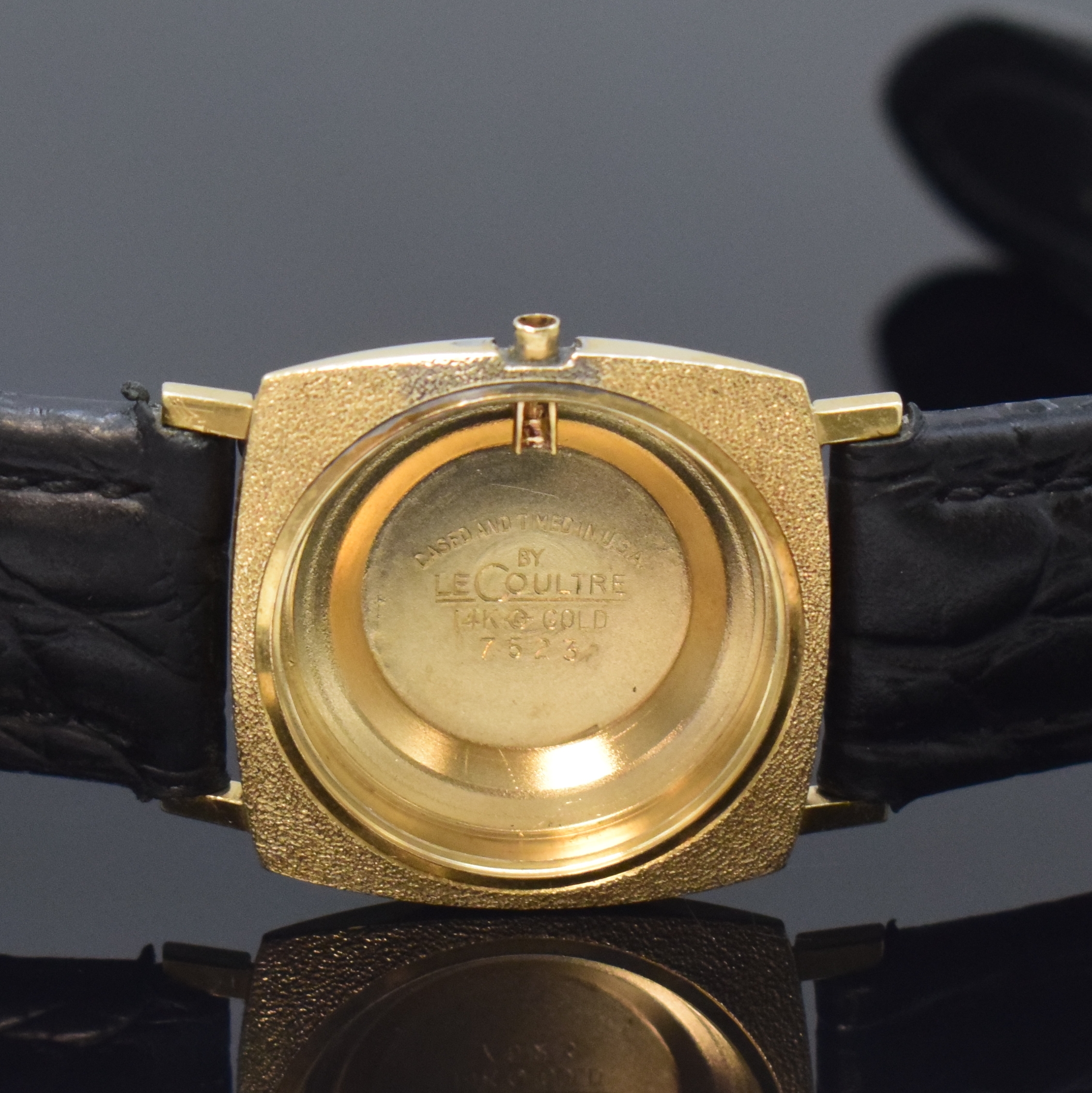 Detail f: LeCOULTRE Master Mariner 14k vergoldete Damenarmbanduhr, Schweiz/USA um 1960, Automatik, kissenförmiges Monocoque Geh., orig. Krone, silb. ...