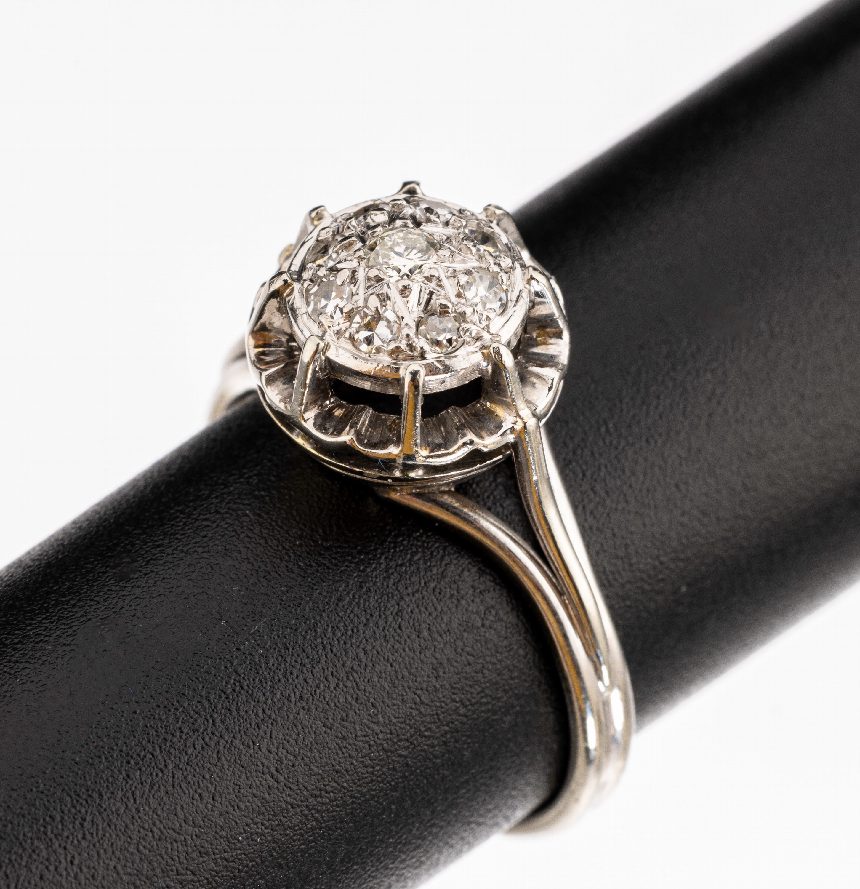 14 kt Gold Brillant Ring, WG 585/000, Brillanten zus. ca. 0.28 ct Weiss/si, RW 57, ca. 5 g
