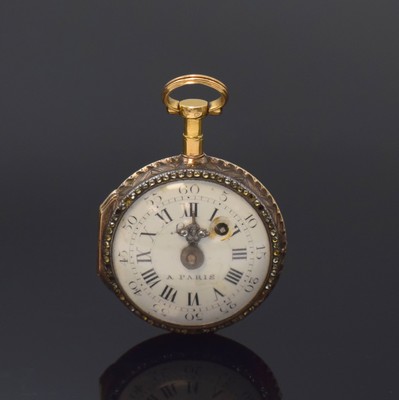 Image LÉPINE kleine Email-Spindeltaschenuhr in Gold, Frankreich um 1780, ...