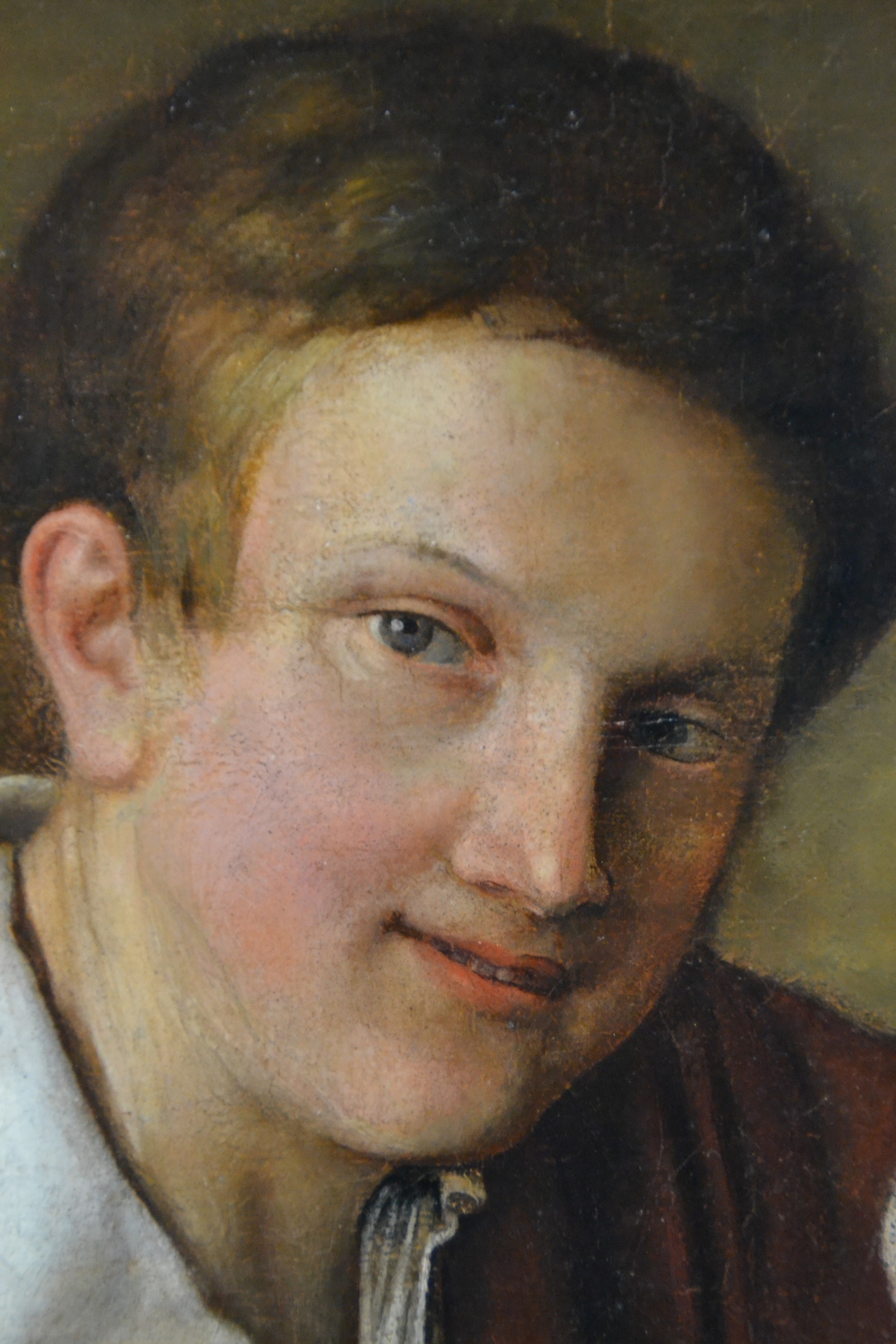 Detail b: Unbekannter Künstler des 19.Jh., einstmals gehandelt als Zuschreibung an Vassily Andreevich Tropinin (1776 Nowgorod -1857 Moskau), Brautgeschenk, ...