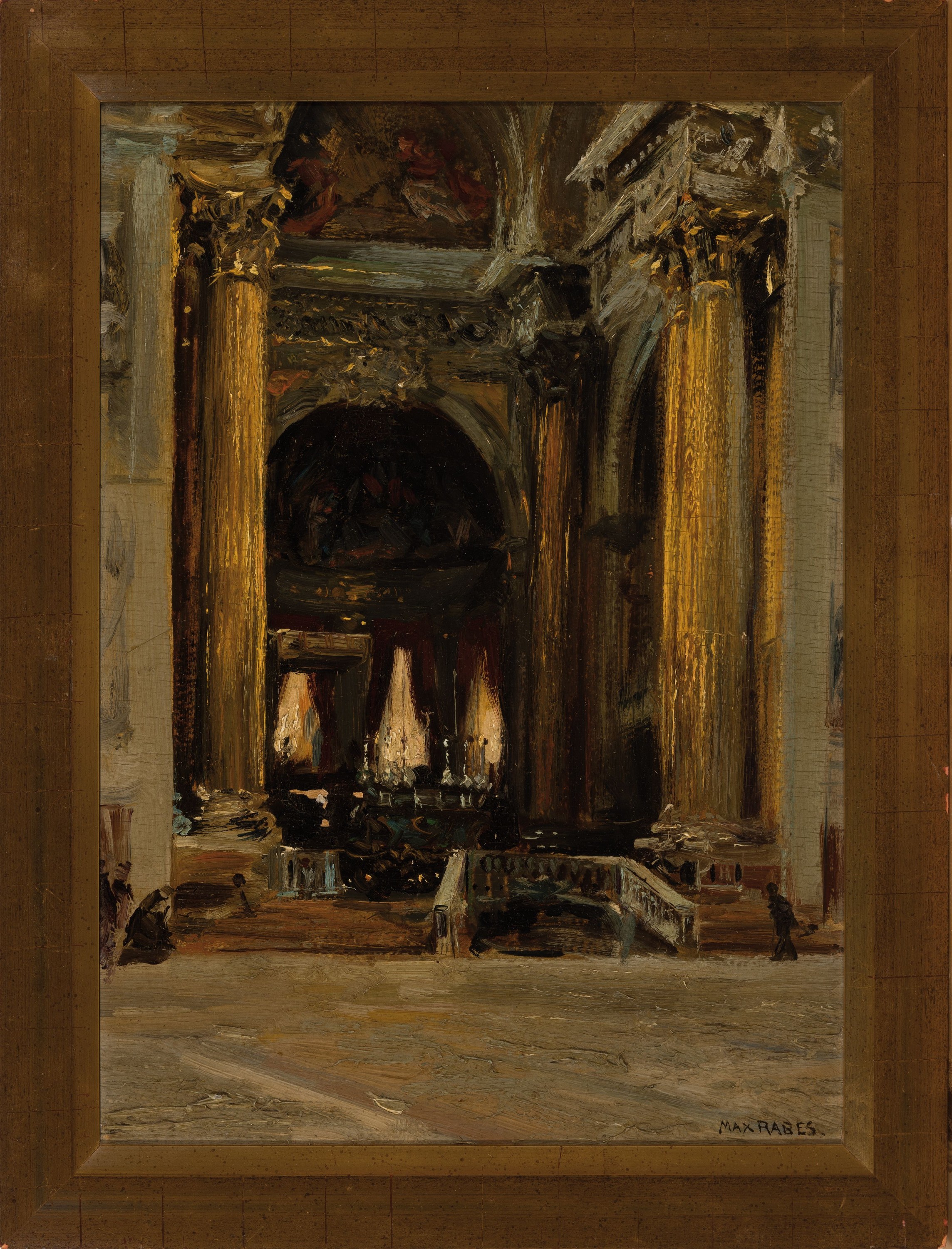 Detail k: Max Friedrich Rabes, 1868 Szamotuly-1944 Wien, "Dom in Bologna Mai 1924" so verso bezeichnet, atmosphärische Architekturschilderung des ...