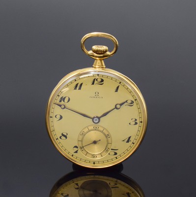 Image OMEGA 18k yellow gold dress watch, Switzerland around 1916, smooth 2-cover gold case ...