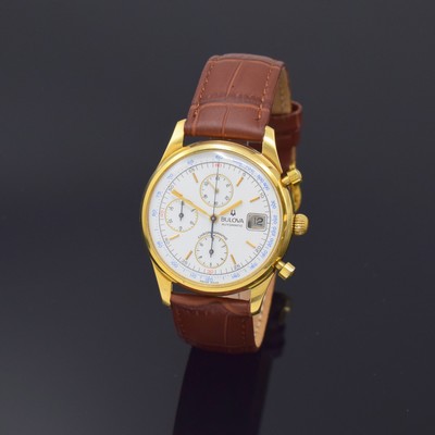 Image BULOVA Armbandchronograph in GG 750/000 Referenz 13366, Automatik, 3-teil. Geh., Boden ...