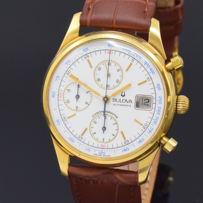 26808374a - BULOVA Armbandchronograph in GG 750/000 Referenz 13366, Automatik, 3-teil. Geh., Boden ...