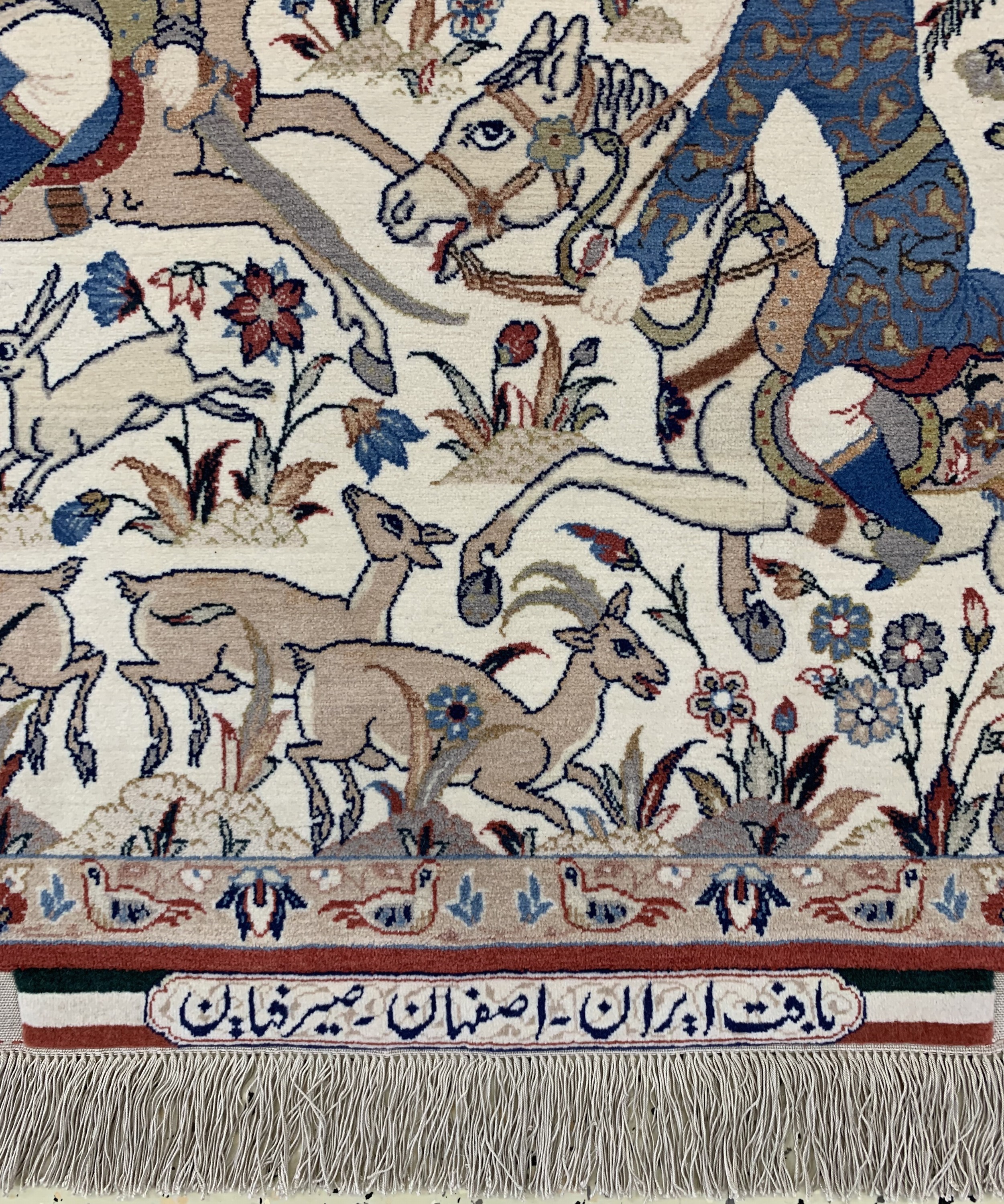 Detail a: Esfahan fein"Seyrafian", Persien , signiert, um 1920/1930, Korkwolle auf Seide, ca. 108 x 70 cm, ca. 1,0 Mio. Kn/qm, EHZ: 1-2