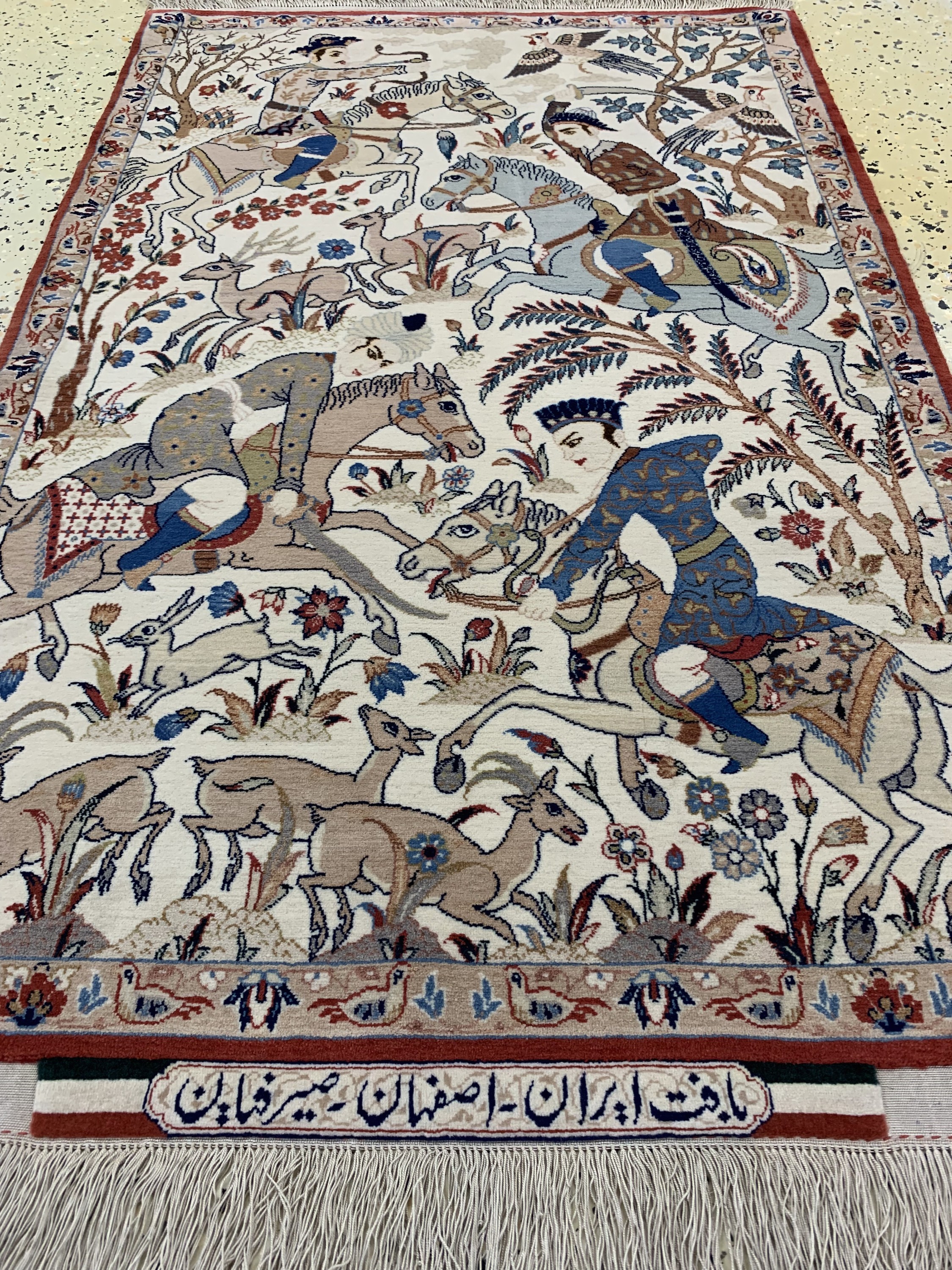 Detail f: Esfahan fein"Seyrafian", Persien , signiert, um 1920/1930, Korkwolle auf Seide, ca. 108 x 70 cm, ca. 1,0 Mio. Kn/qm, EHZ: 1-2