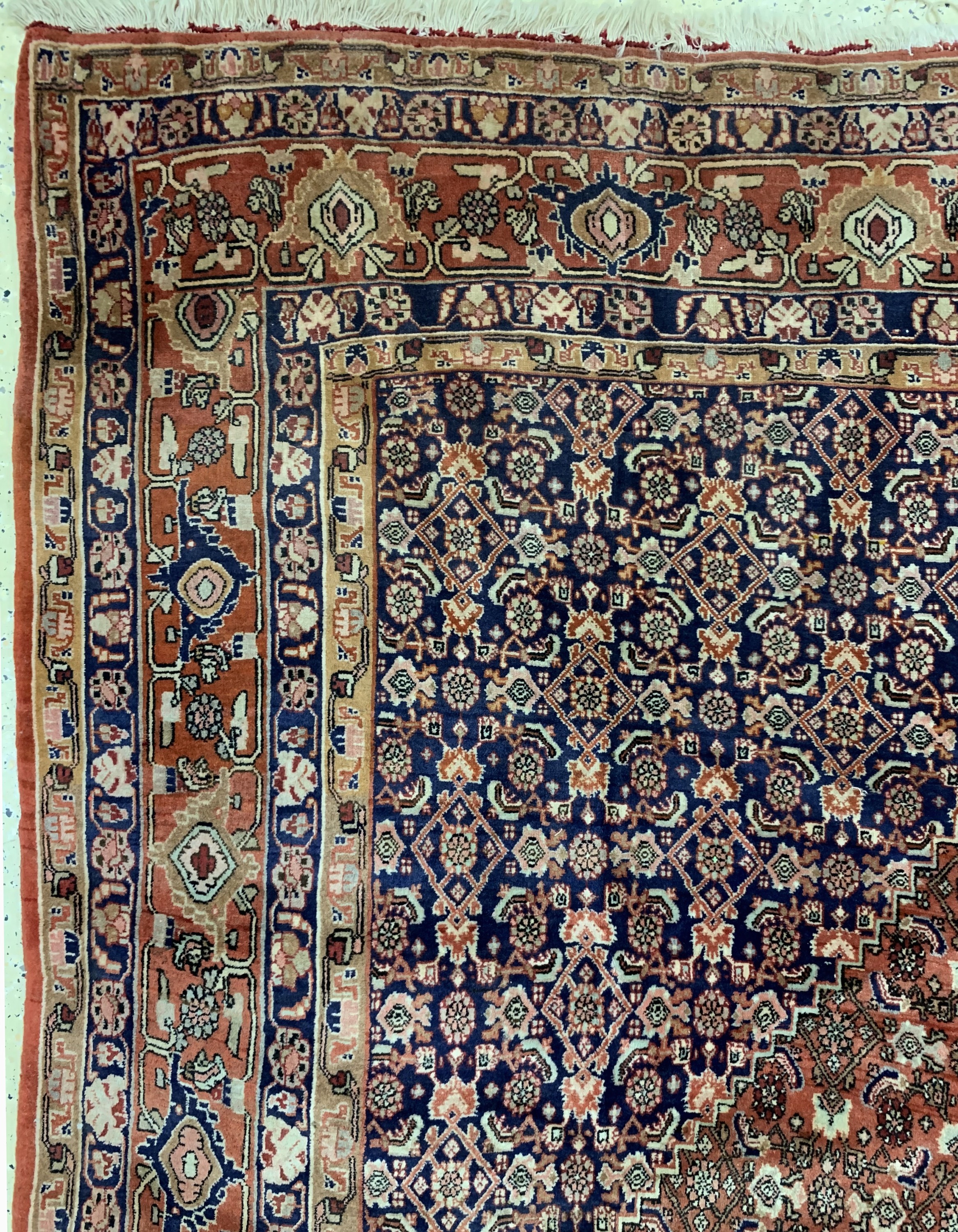 Detail d: Bidjar alt, Persien, Mitte 20.Jh, Wolle aufBaumwolle, ca. 400 x 290 cm, verblasst, EHZ: 2