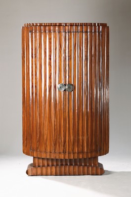 Image Semicircular cupboard, Art Deco, France 1930s, rosewood veneer, concave curved surface, ...