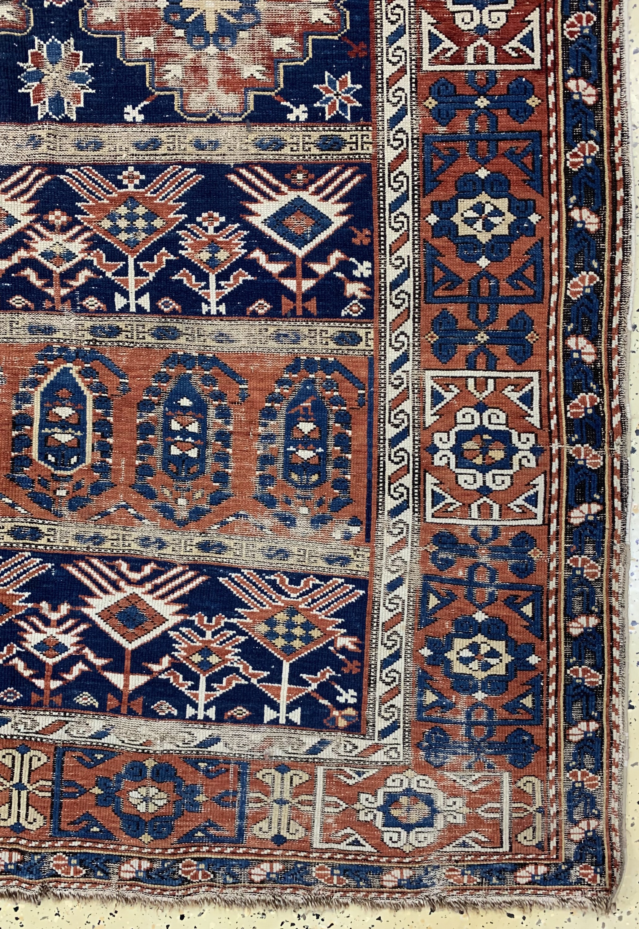 Detail a: Antiker Schirwan, Kaukasus, 19.Jhd, Wolle auf Wolle, ca. 210 x 130 cm, EHZ: 4
