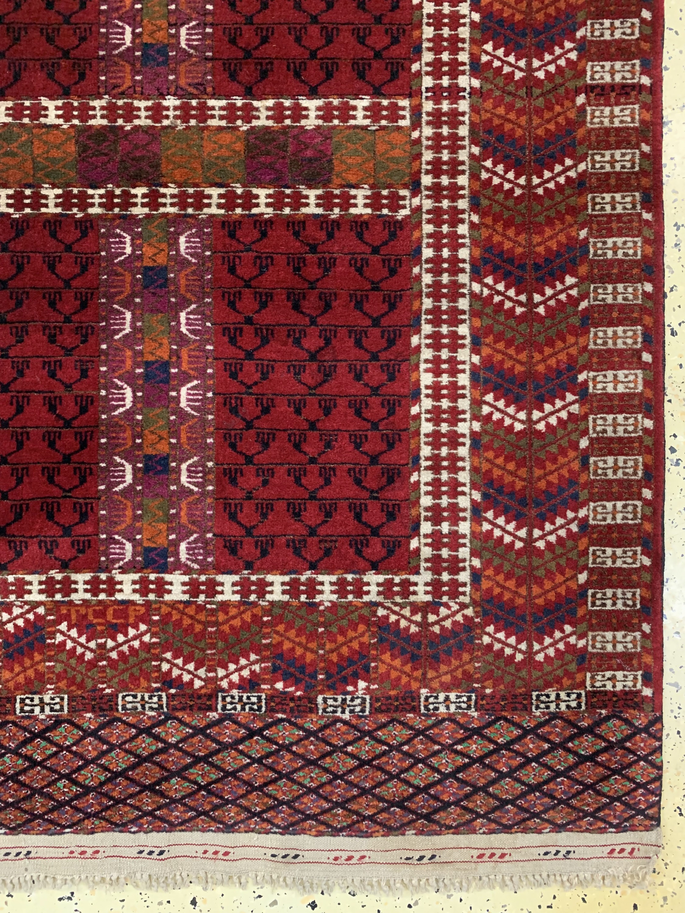 Detail a: Buchara"Engsi", Rußland, Mitte 20.Jhd, Wolle auf Wolle, ca. 150 x 105 cm, EHZ: 2