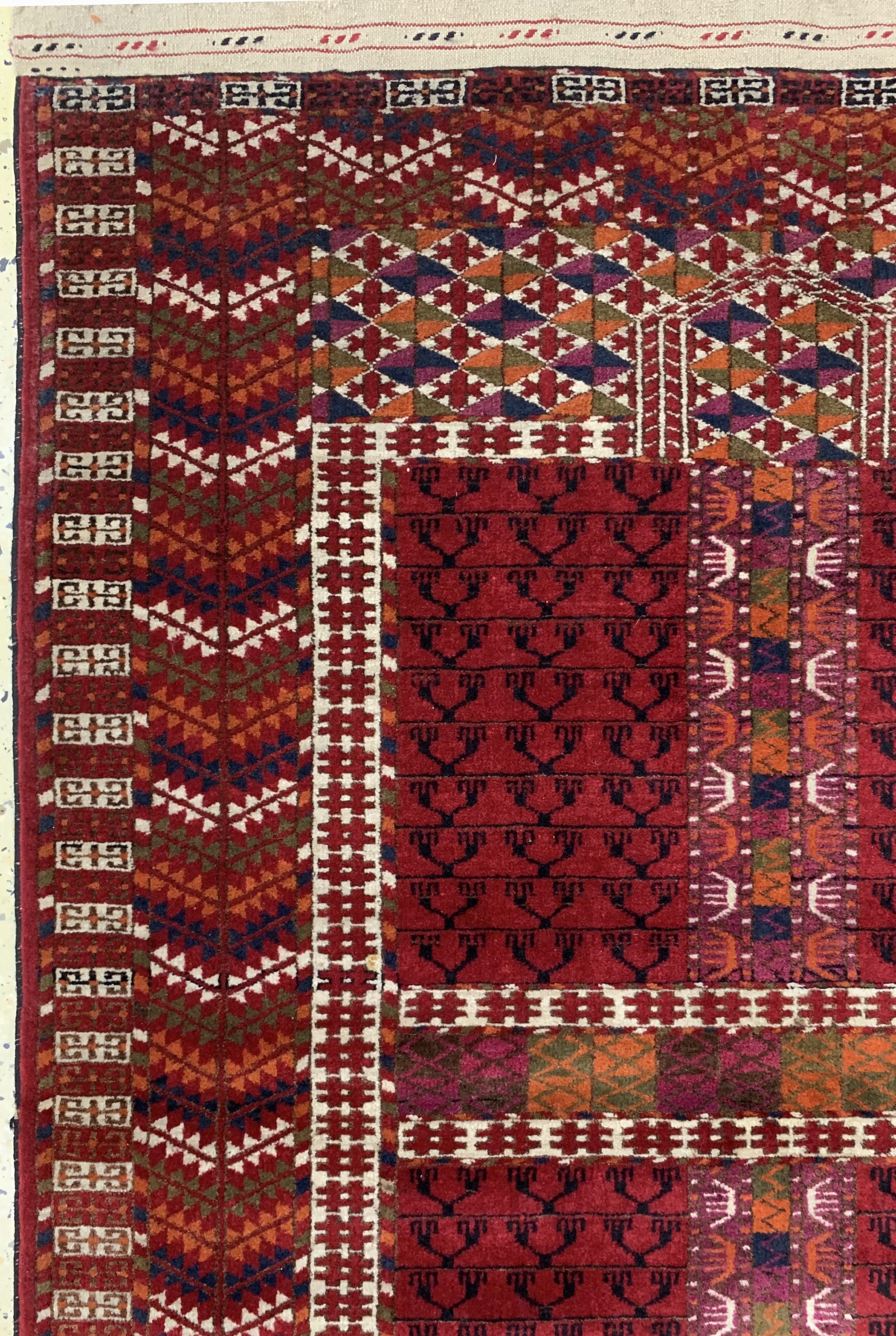 Detail b: Buchara"Engsi", Rußland, Mitte 20.Jhd, Wolle auf Wolle, ca. 150 x 105 cm, EHZ: 2