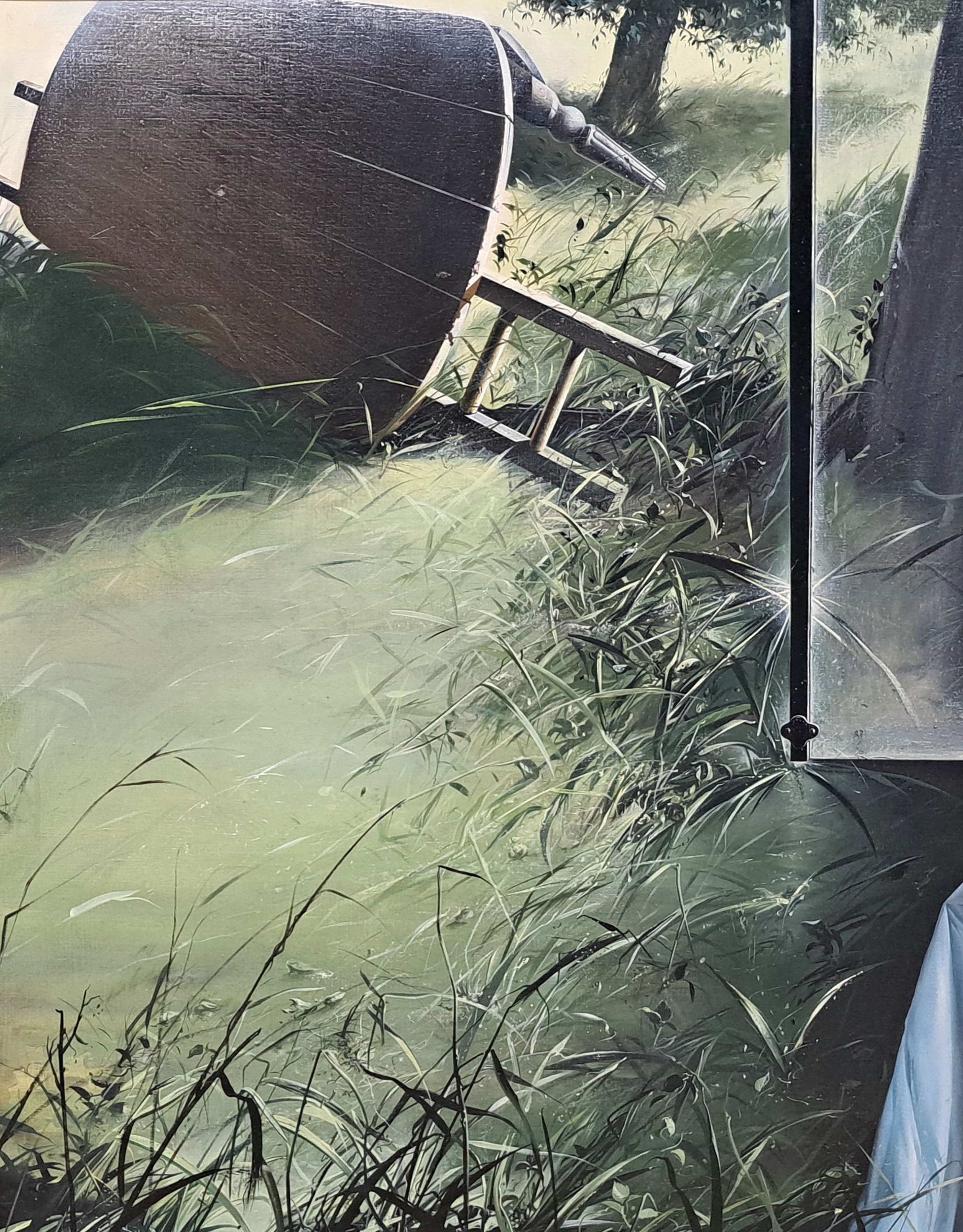 Detail p: Bouille, Diptychon, Procession I und II; ÖL/Lwd, recht unten sign., dat. 79, R., je gesamt ca. 95x76 cm