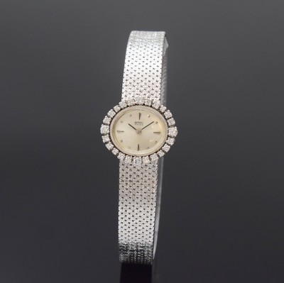 Image BWC Damenarmbanduhr in WG 750/000 mit Diamanten, Schweiz um 1965, Handaufzug, Boden ...