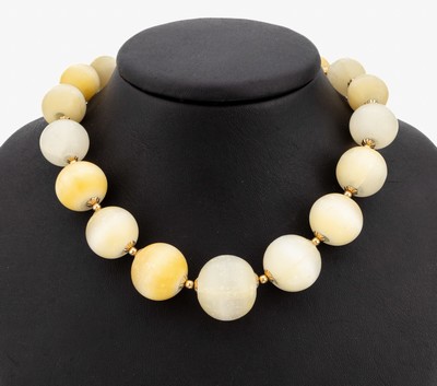 Image Design necklace , tapering opalescent glass spheres, diam. approx. 11-21 mm, l. approx. ...