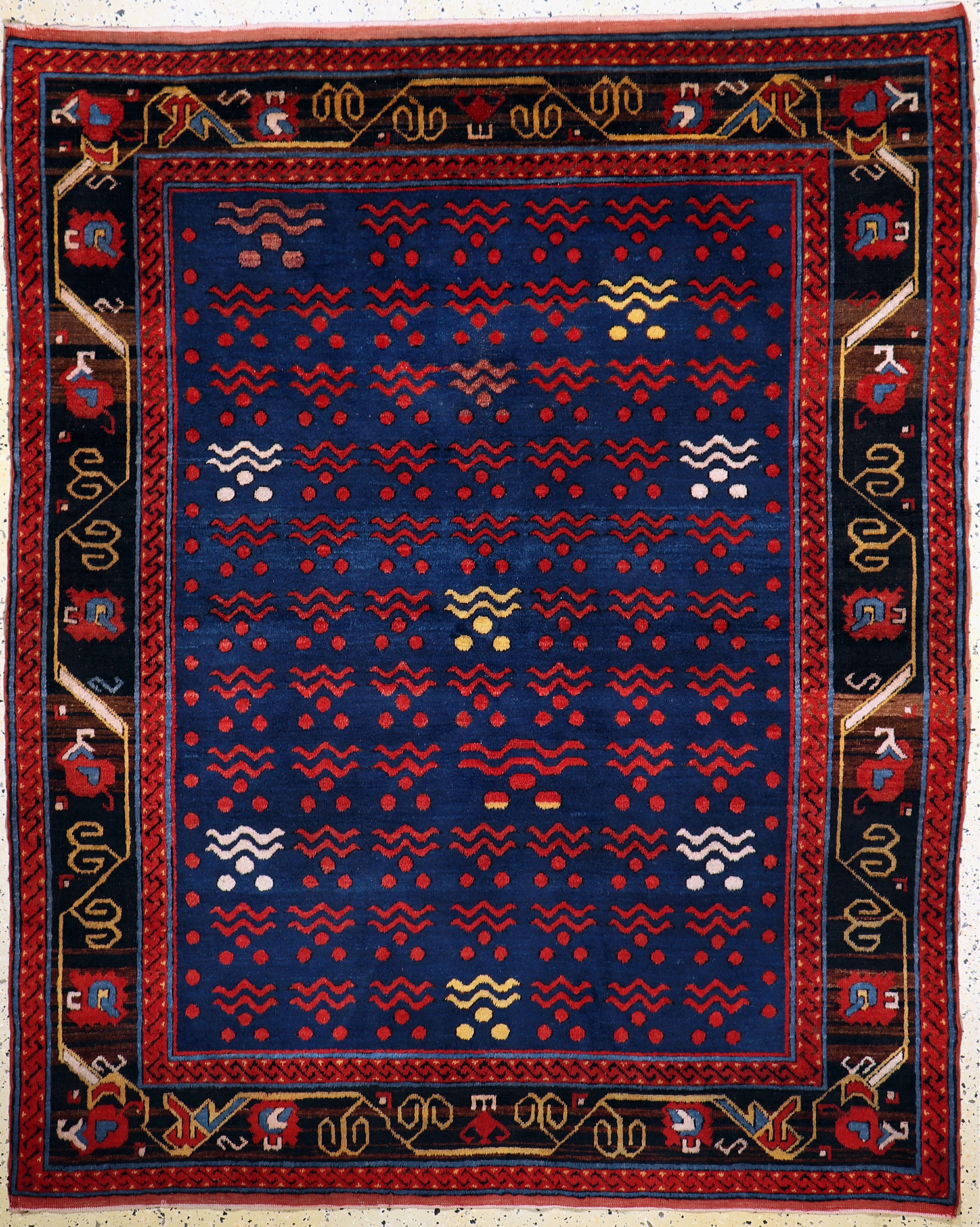 "Chintamani"Motiv, Türkei, Mitte 20.Jhd , Wolle auf Wolle, ca. 205 x 166 cm, EHZ: 2