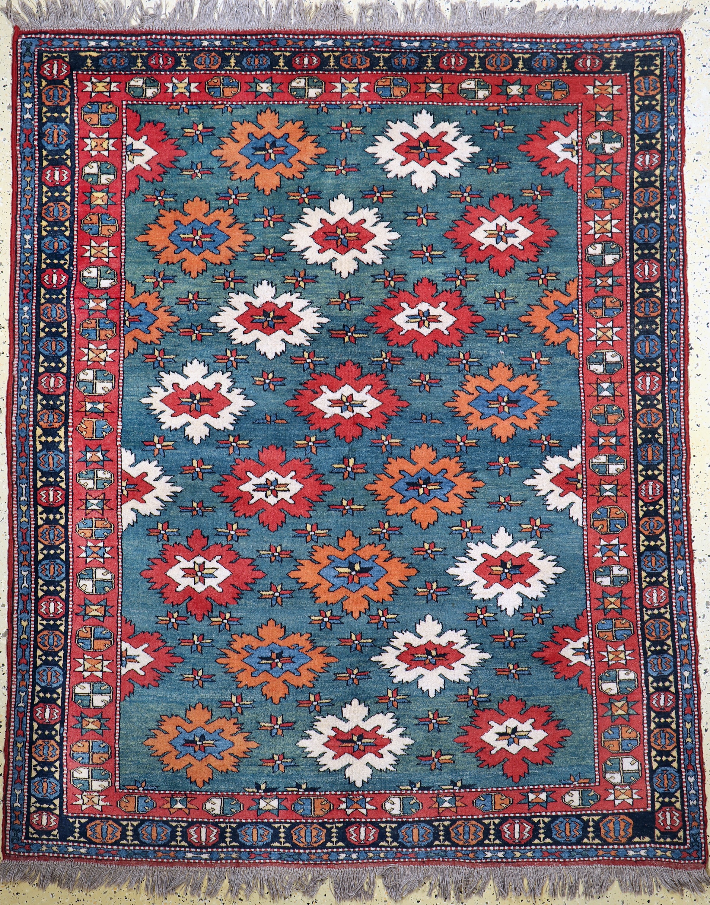 Kazak, neu geknüpft, Pakistan, Ende 20.Jhd,Wolle auf Wolle, ca. 210 x 174 cm, EHZ: 2