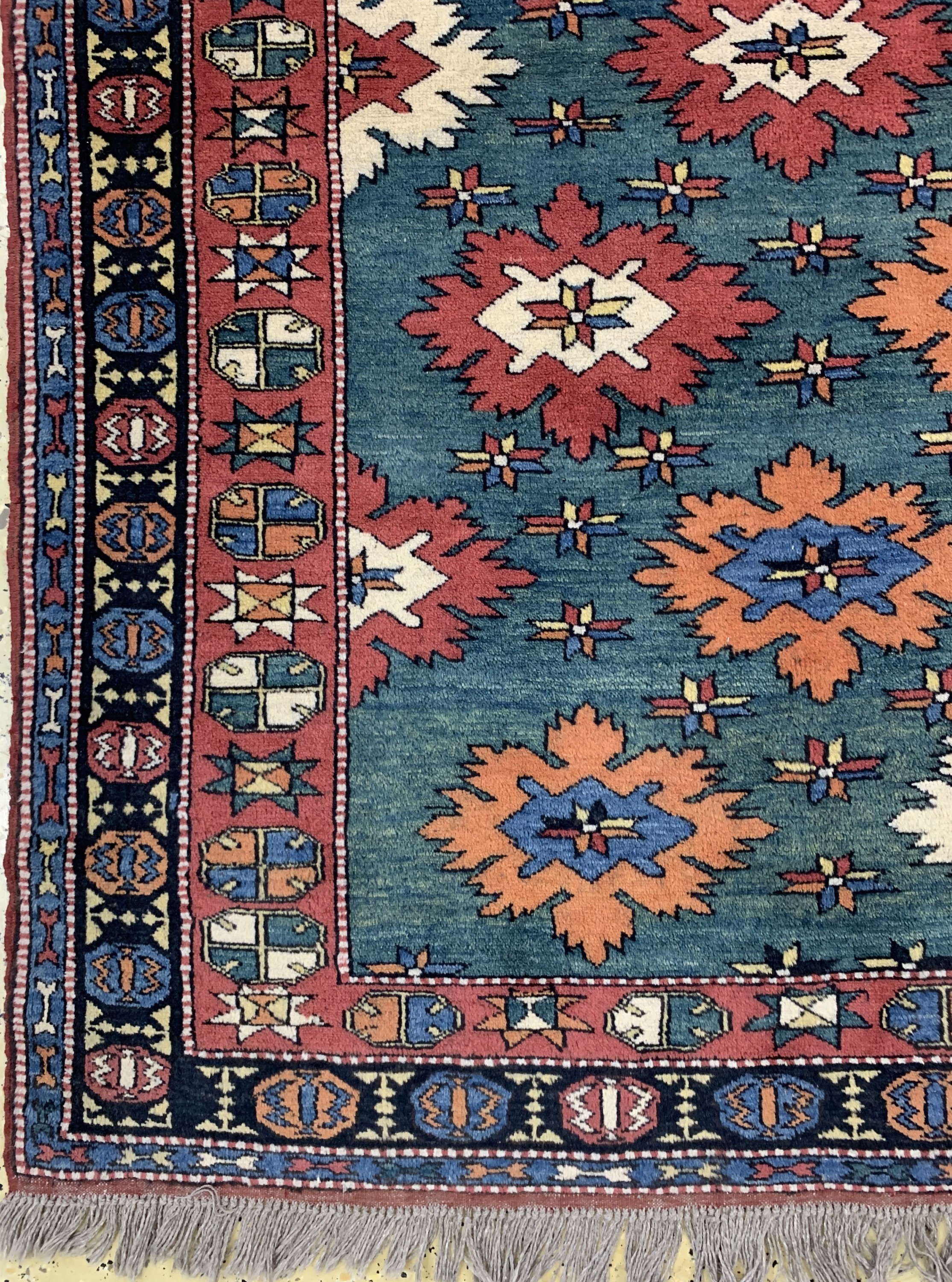 Detail b: Kazak, neu geknüpft, Pakistan, Ende 20.Jhd,Wolle auf Wolle, ca. 210 x 174 cm, EHZ: 2