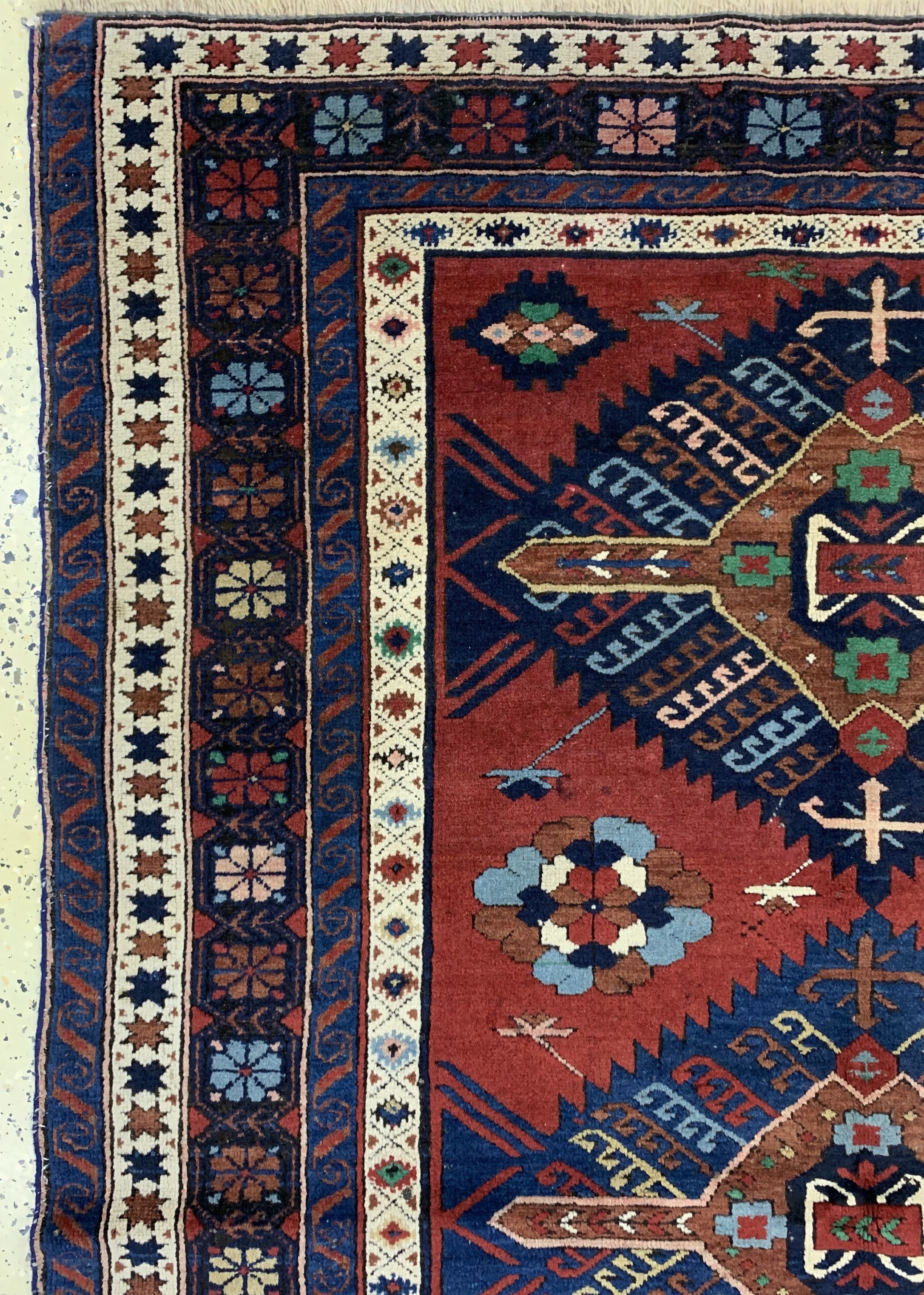 Detail b: "Schirwan"Kazak, Kaukasus, um 1920/1930, Wolle auf Wolle, ca. 190 x 130 cm, verkürzt, EHZ: 3