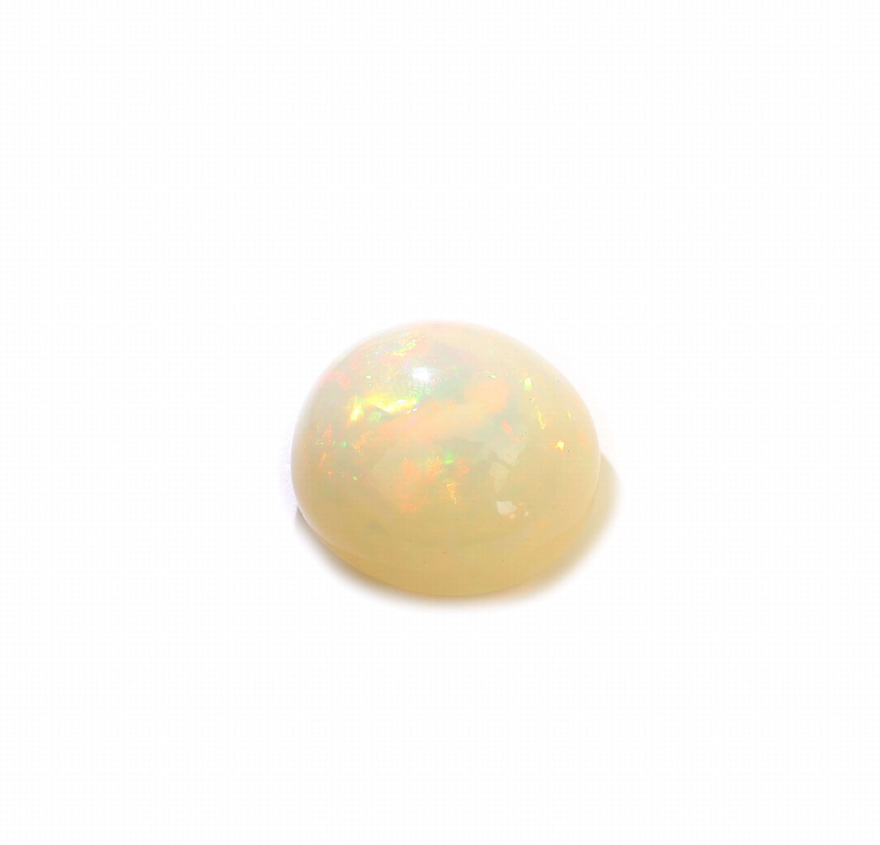 Detail a: Loser runder Opalcabochon, 25.78 ct, schönes Farbspiel in Rot, Orange