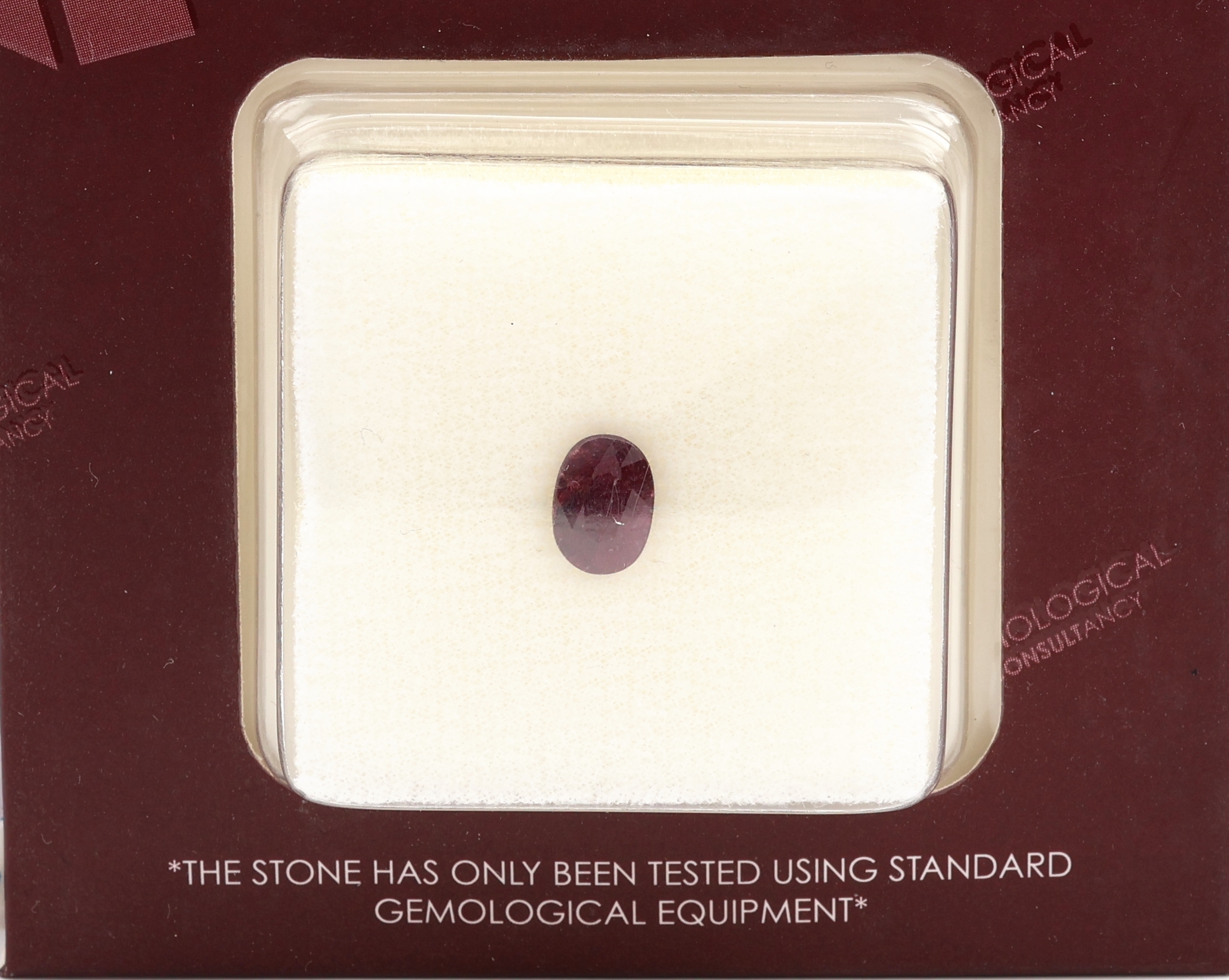 Detail b: Loser facett. Rubin, 1.36 ct , oval, rot, 8.13 x 5.70 x 2.89 mm, (beh.), mit GEM Report