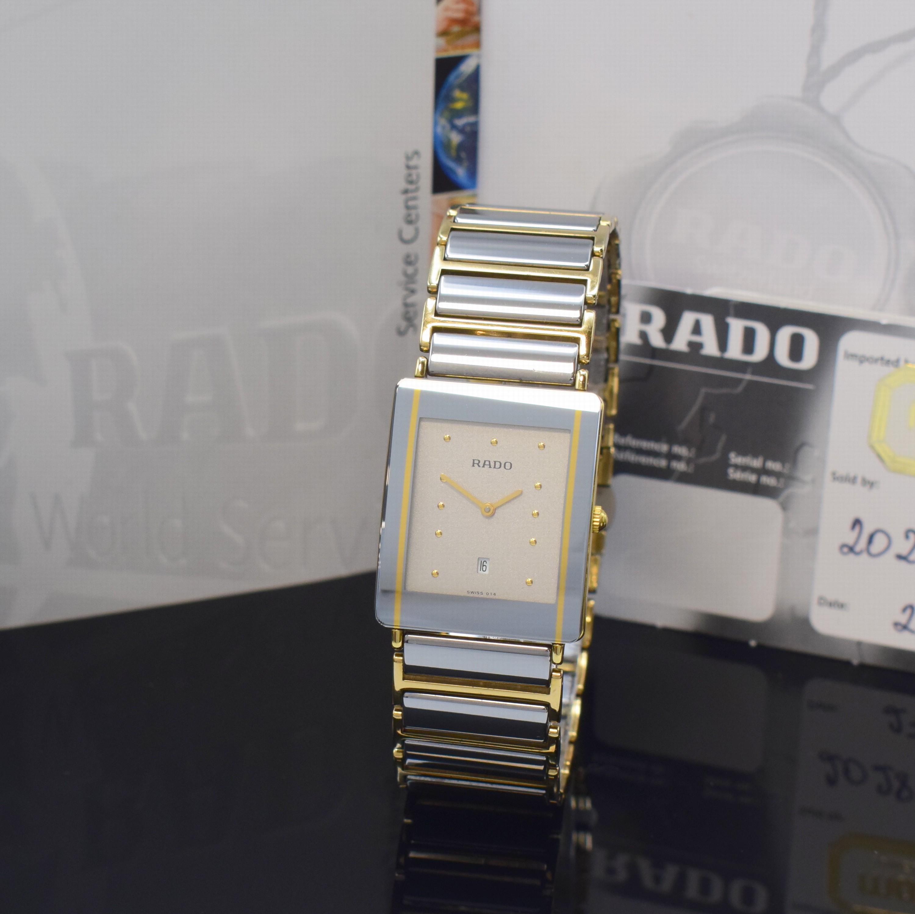 RADO Diastar Herrenarmbanduhr Referenz 160.0282.3, quarz, Geh. in Stahl teils verg., Keramik-Gliederband m. dopp. Faltschl., Boden 4-fach verschr., ...