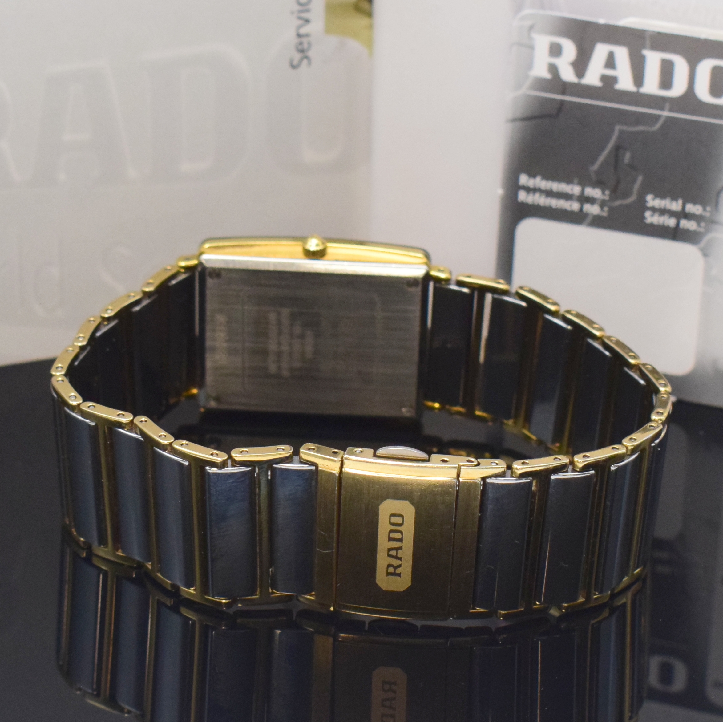 Detail b: RADO Diastar Herrenarmbanduhr Referenz 160.0282.3, quarz, Geh. in Stahl teils verg., Keramik-Gliederband m. dopp. Faltschl., Boden 4-fach verschr., ...