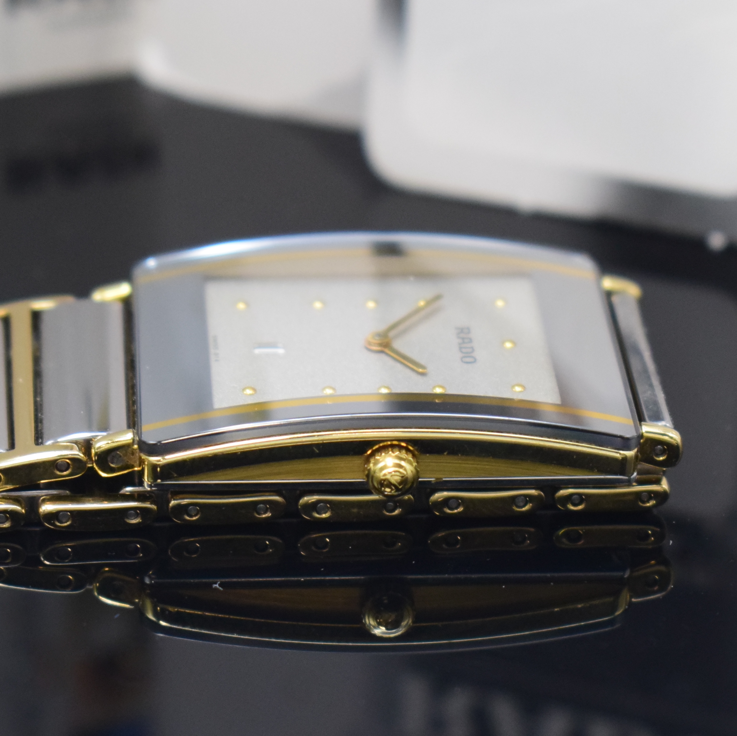 Detail c: RADO Diastar Herrenarmbanduhr Referenz 160.0282.3, quarz, Geh. in Stahl teils verg., Keramik-Gliederband m. dopp. Faltschl., Boden 4-fach verschr., ...