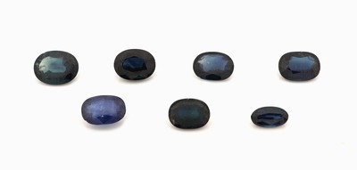 Image Lot 7 lose facett. Saphire, zus. 10.35 ct, versch. Formen, Farben und Größen ...
