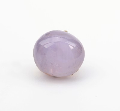 Image Loose oval star sapphire cabochon , 6.86 ct, 9.63 x 8.67 x 7.75 mm, violet, with GEM ...