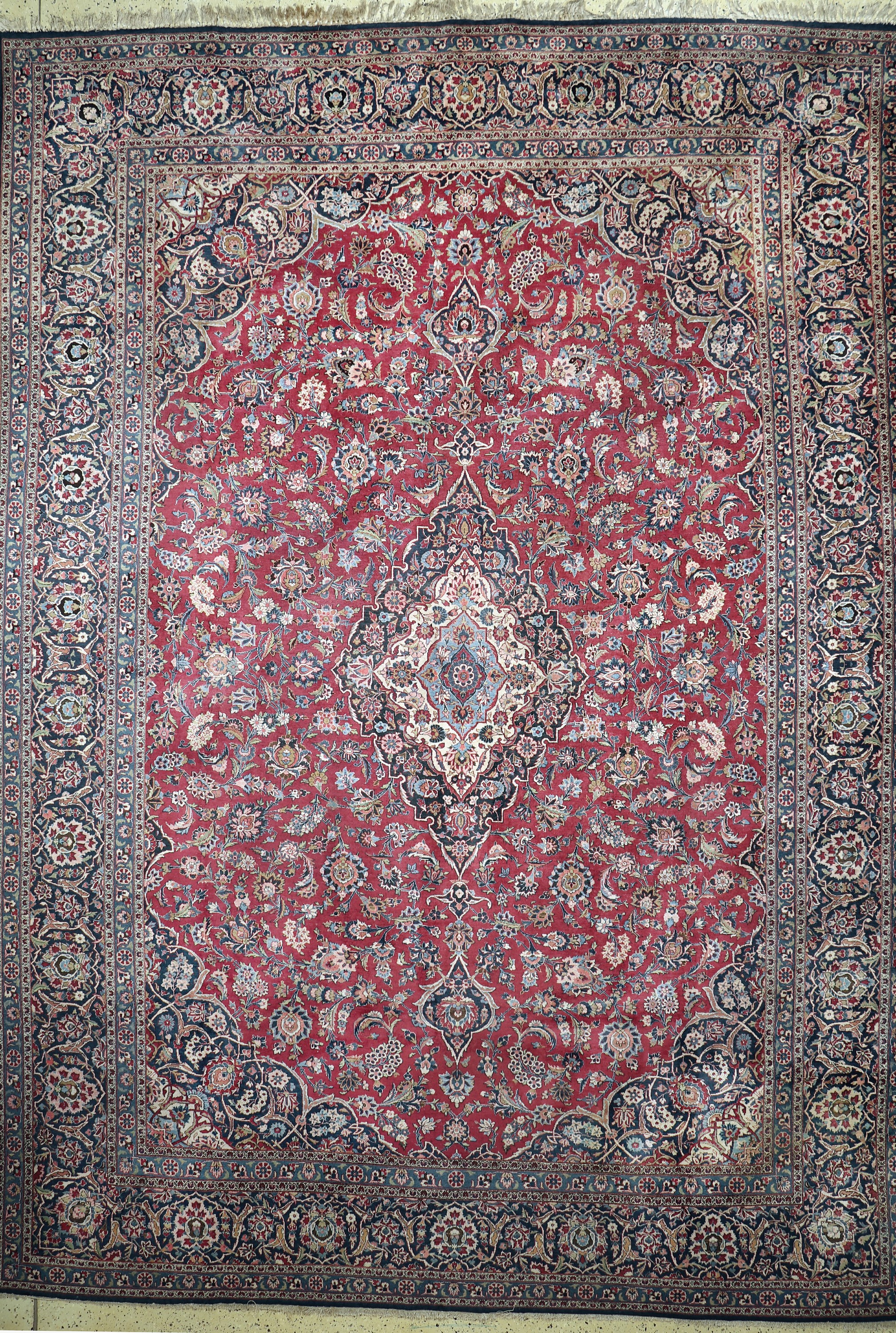 Keschan alt, Persien, Mitte 20.Jhd, Wolle auf Baumwolle, ca. 430 x 310 cm, EHZ: 2-3