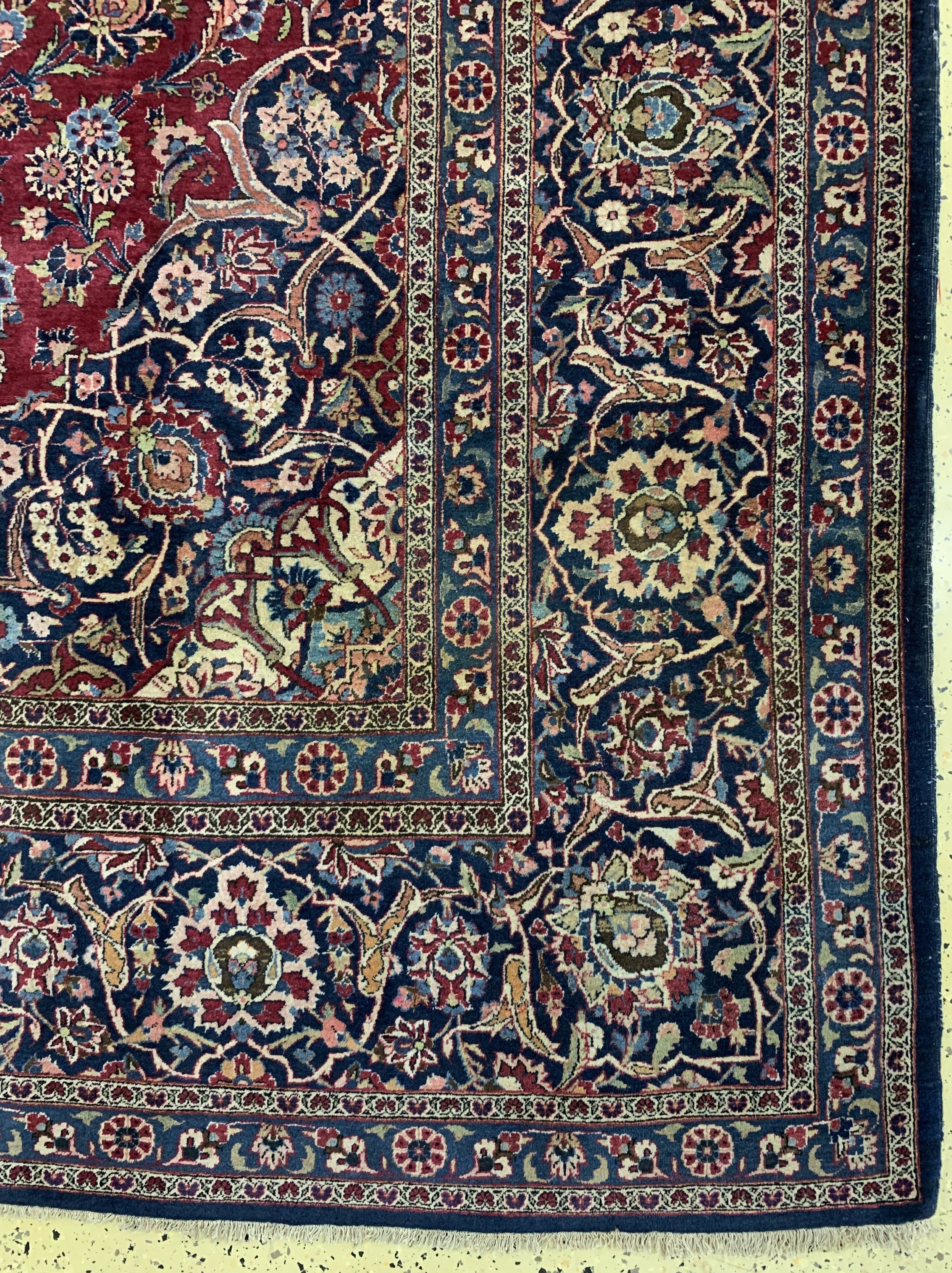 Detail a: Keschan alt, Persien, Mitte 20.Jhd, Wolle auf Baumwolle, ca. 430 x 310 cm, EHZ: 2-3