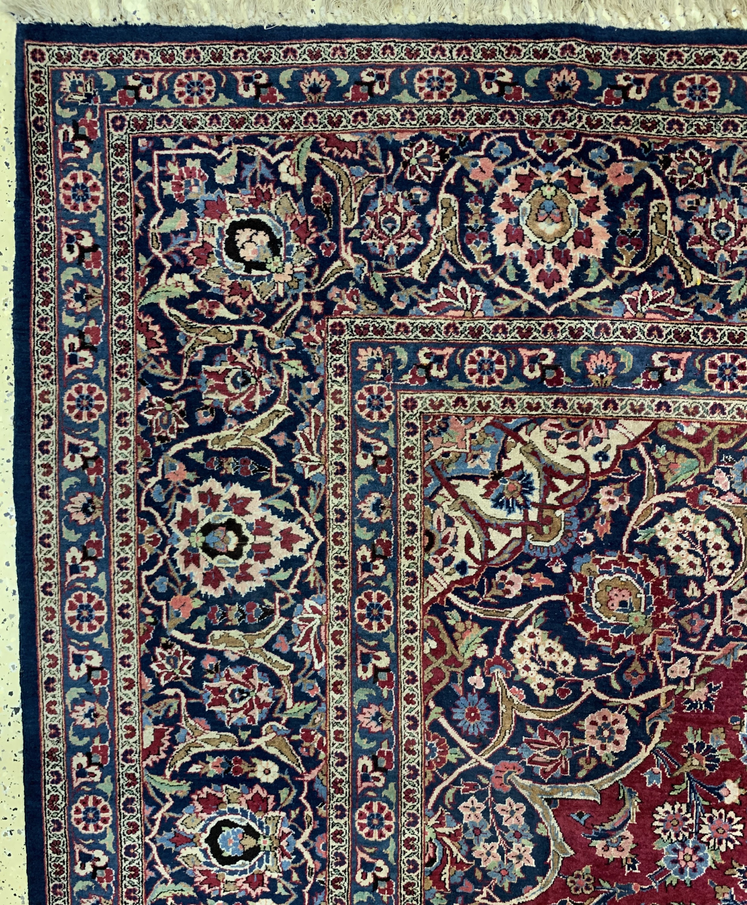 Detail d: Keschan alt, Persien, Mitte 20.Jhd, Wolle auf Baumwolle, ca. 430 x 310 cm, EHZ: 2-3