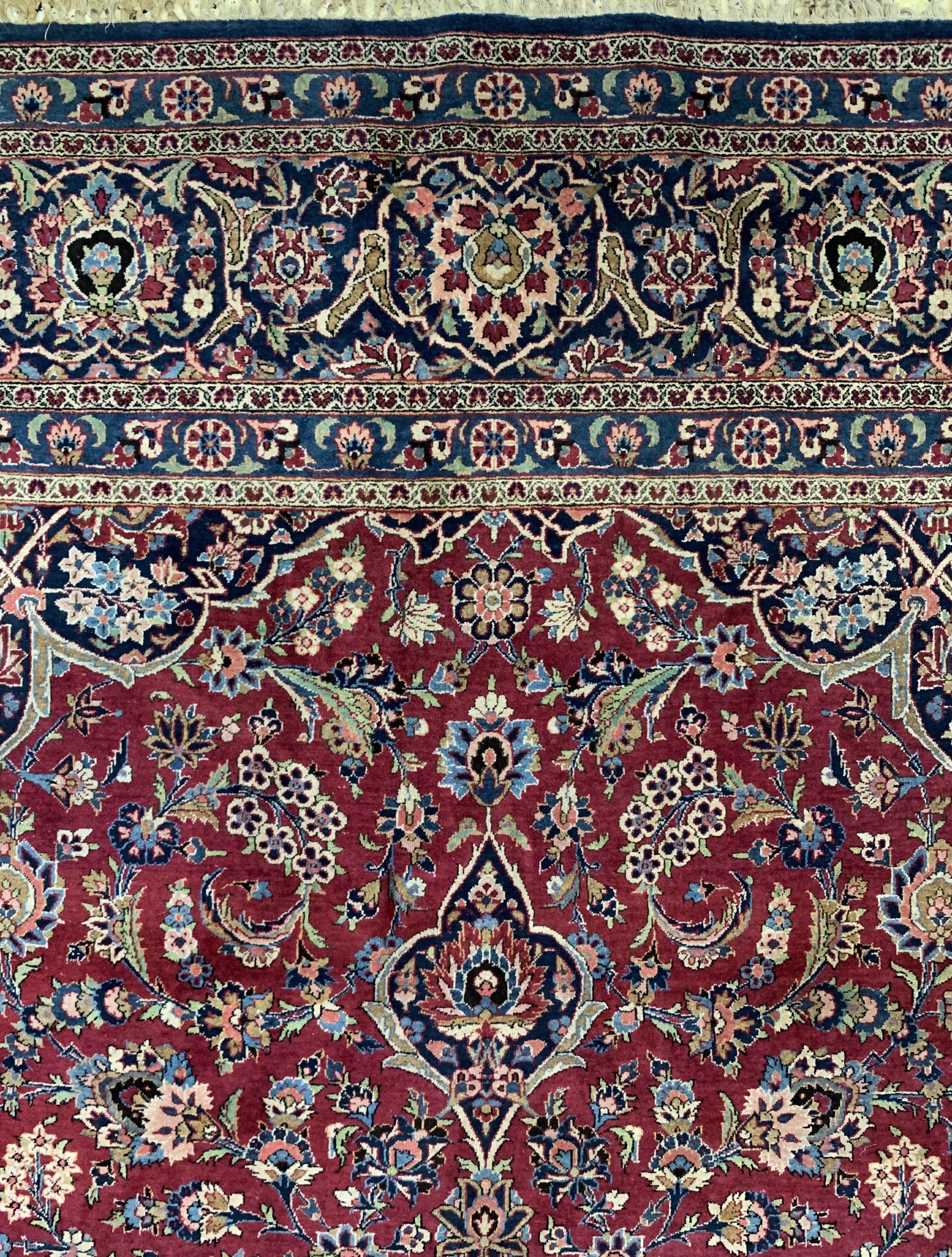 Detail e: Keschan alt, Persien, Mitte 20.Jhd, Wolle auf Baumwolle, ca. 430 x 310 cm, EHZ: 2-3