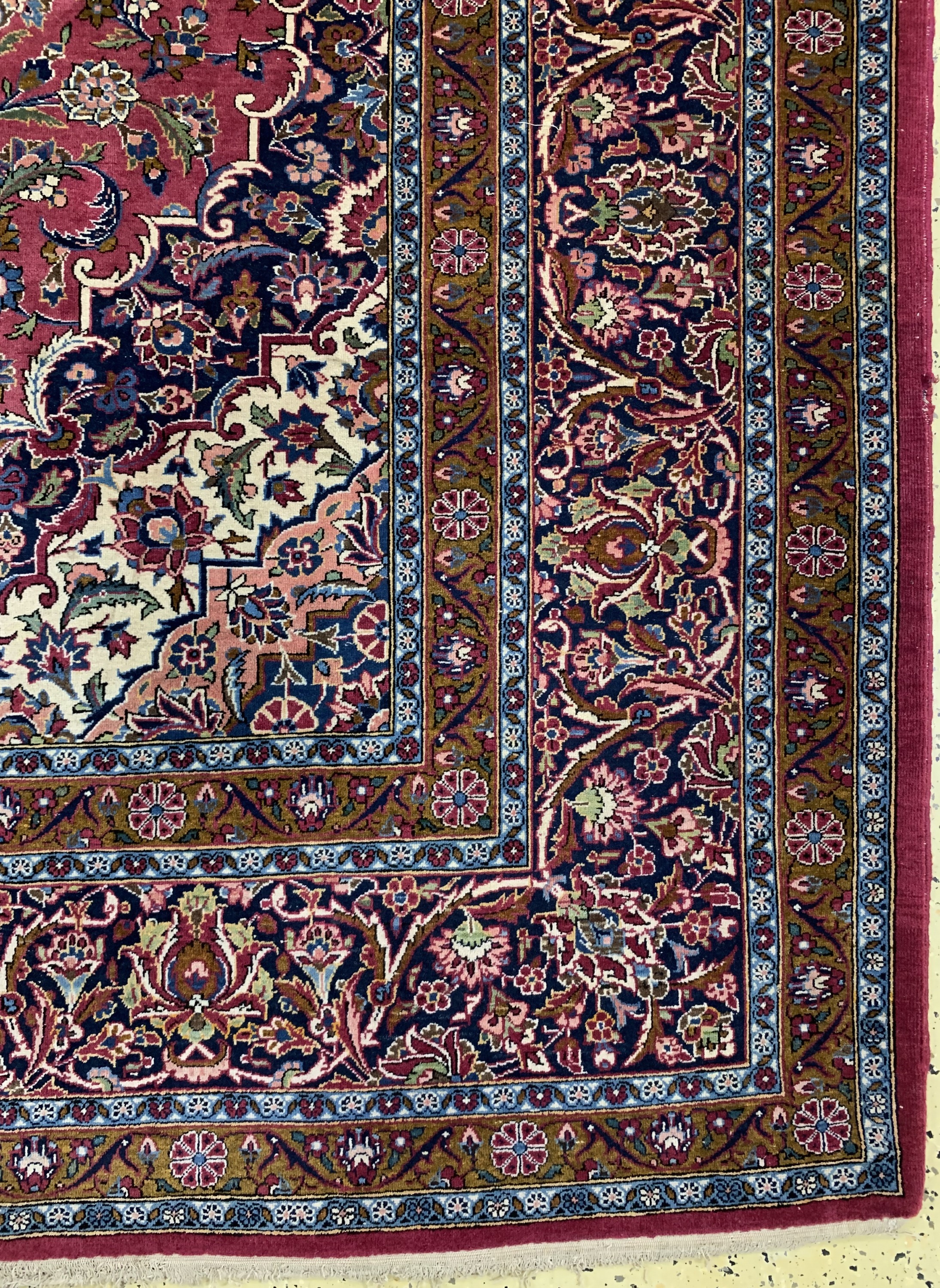 Detail a: Keschan fein alt, Persien, Mitte 20.Jhd, Wolle auf Baumwolle, ca. 375 x 280 cm, EHZ: 2