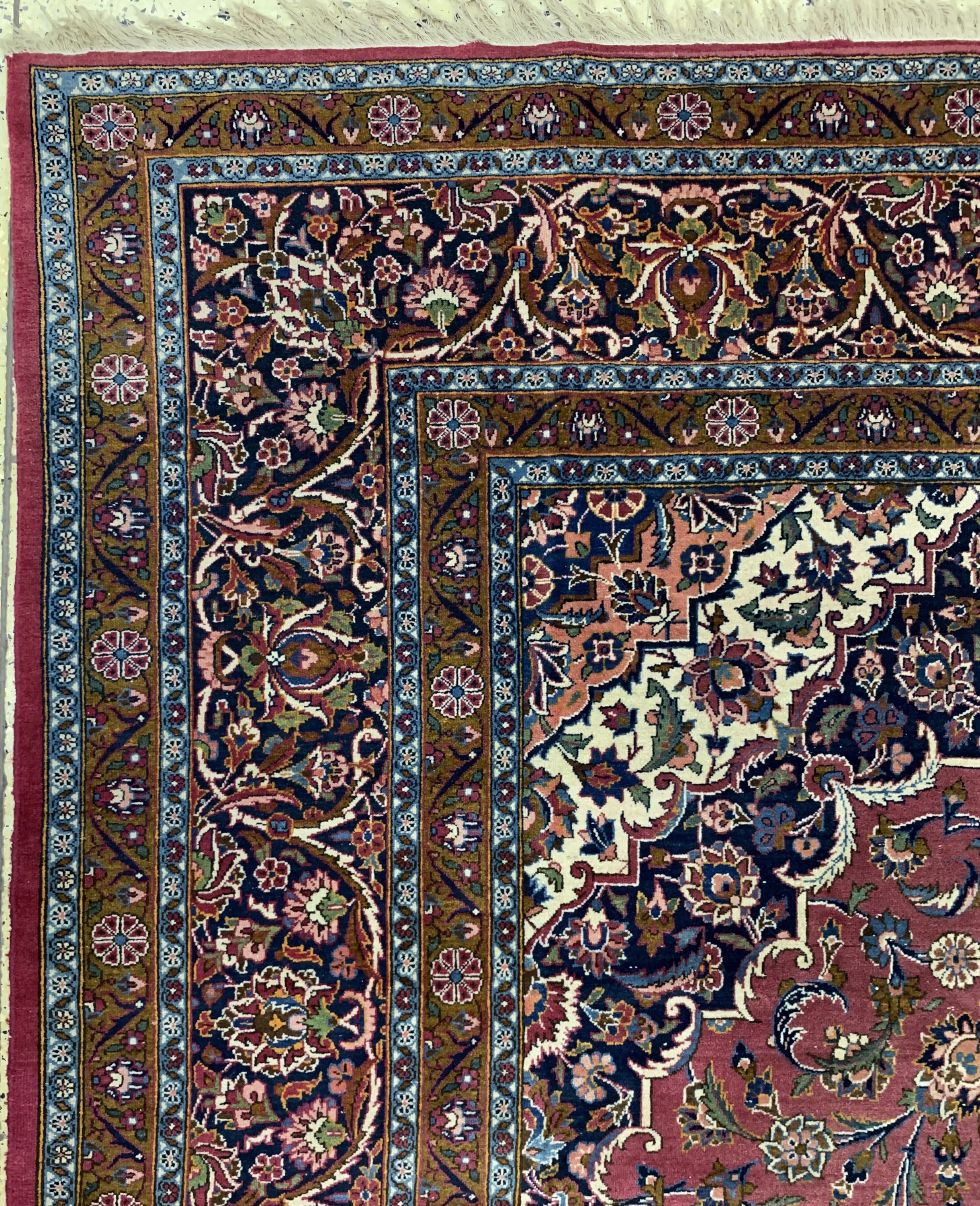 Detail d: Keschan fein alt, Persien, Mitte 20.Jhd, Wolle auf Baumwolle, ca. 375 x 280 cm, EHZ: 2