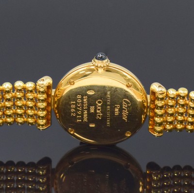 26809580c - CARTIER Colisee Damenarmbanduhr in GG 750/000 mit Diamanten Referenz 8057911, quarz, ...