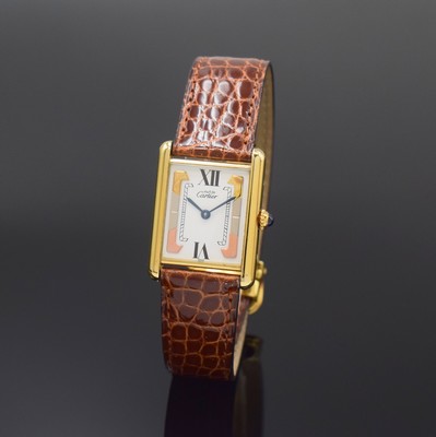 Image CARTIER Tank Vermeil Damenarmbanduhr Referenz 1615, quarz, verg. Silbergeh. inkl. orig. ...