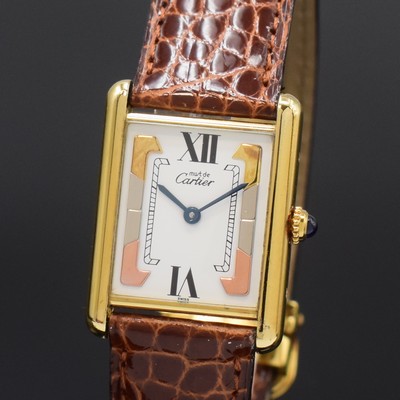 26809597a - CARTIER Tank Vermeil Damenarmbanduhr Referenz 1615, quarz, verg. Silbergeh. inkl. orig. ...