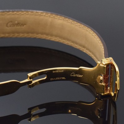 26809597b - CARTIER Tank Vermeil Damenarmbanduhr Referenz 1615, quarz, verg. Silbergeh. inkl. orig. ...