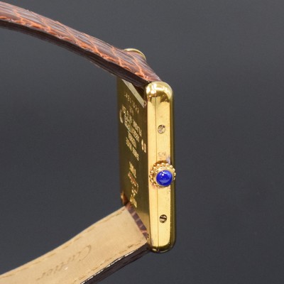 26809597c - CARTIER Tank Vermeil Damenarmbanduhr Referenz 1615, quarz, verg. Silbergeh. inkl. orig. ...
