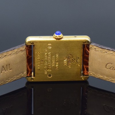 26809597d - CARTIER Tank Vermeil Damenarmbanduhr Referenz 1615, quarz, verg. Silbergeh. inkl. orig. ...